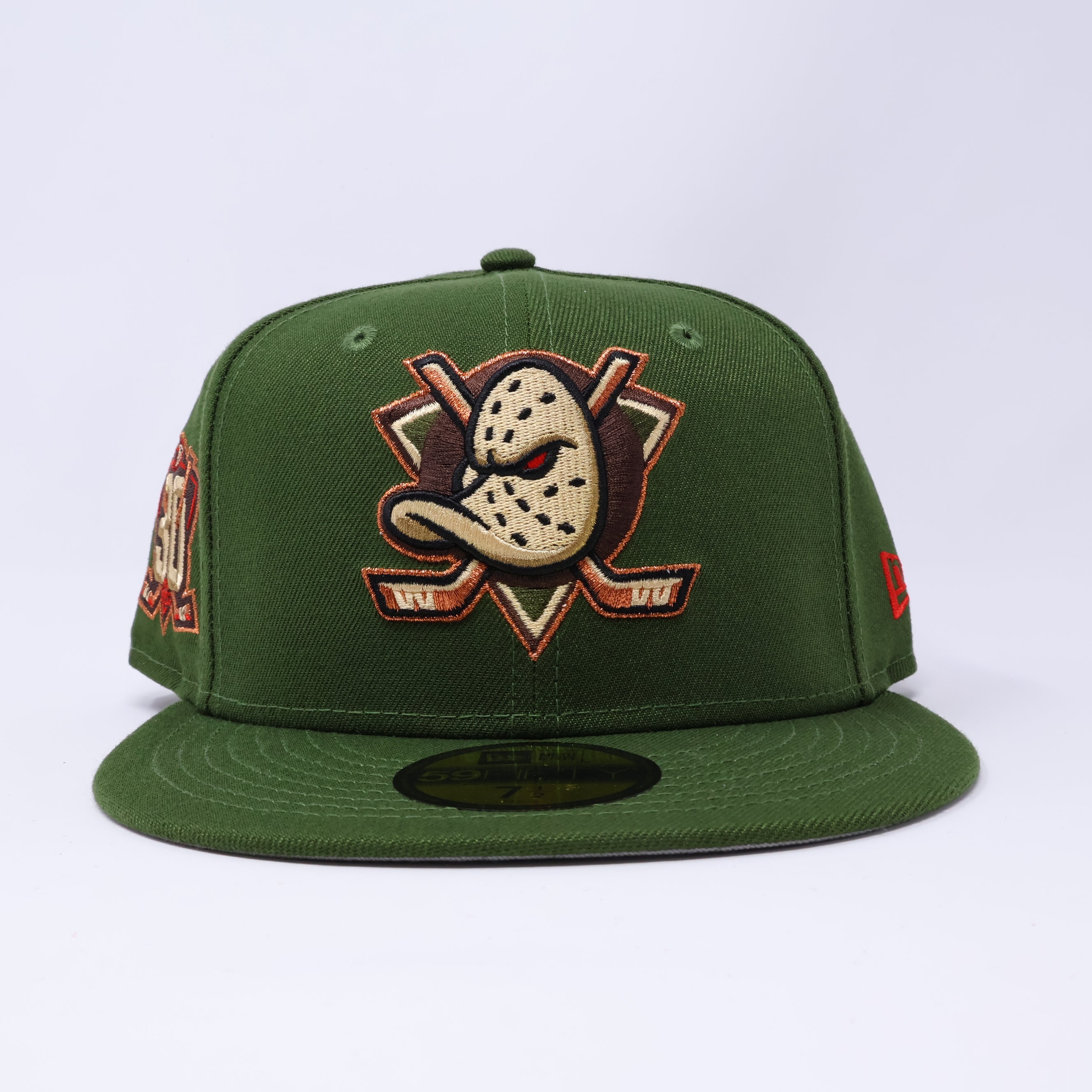NWT Green Anaheim Ducks NHL 30th Anniversary 59fifty New Era Fitted Hat Cap