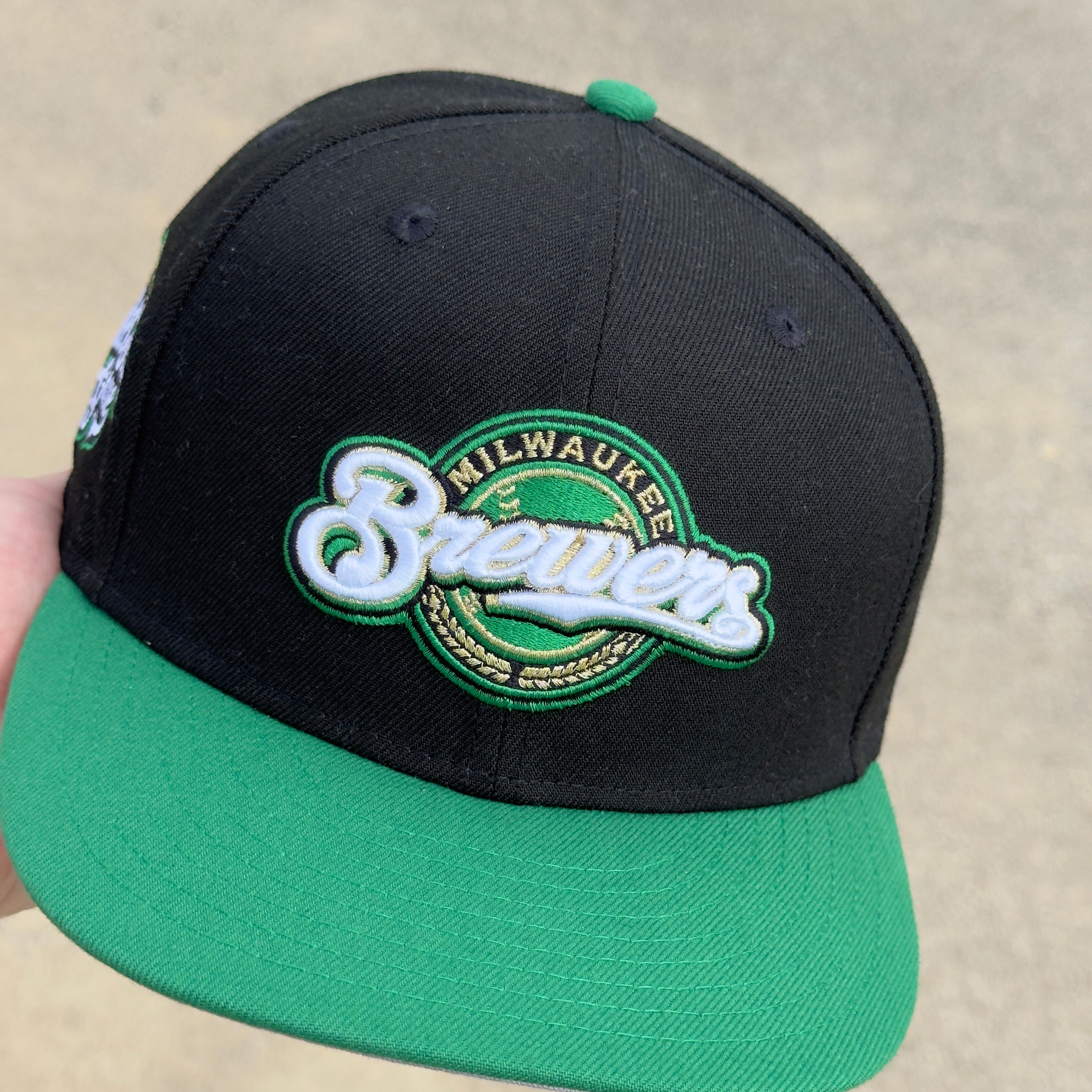 1/8 USED Black Milwaukee Brewers All Star Game Green 59fifty New Era Fitted Hat Cap