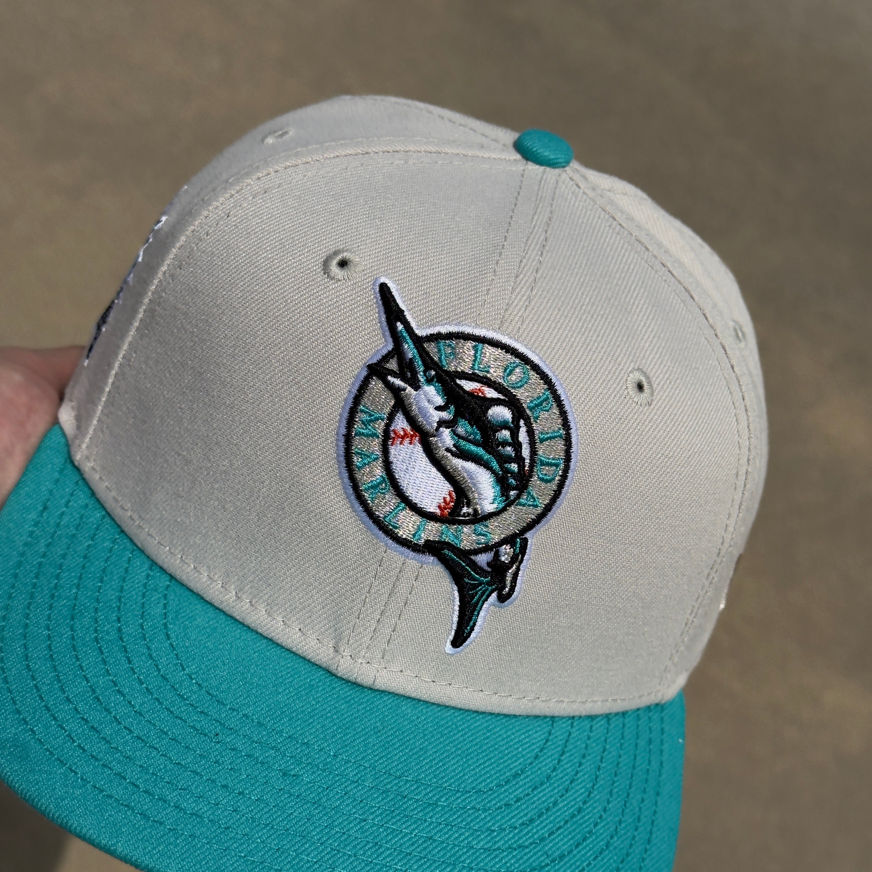 1/8 USED Stone Florida Marlins 1993 Inaugural 59fifty New Era Fitted Hat Cap