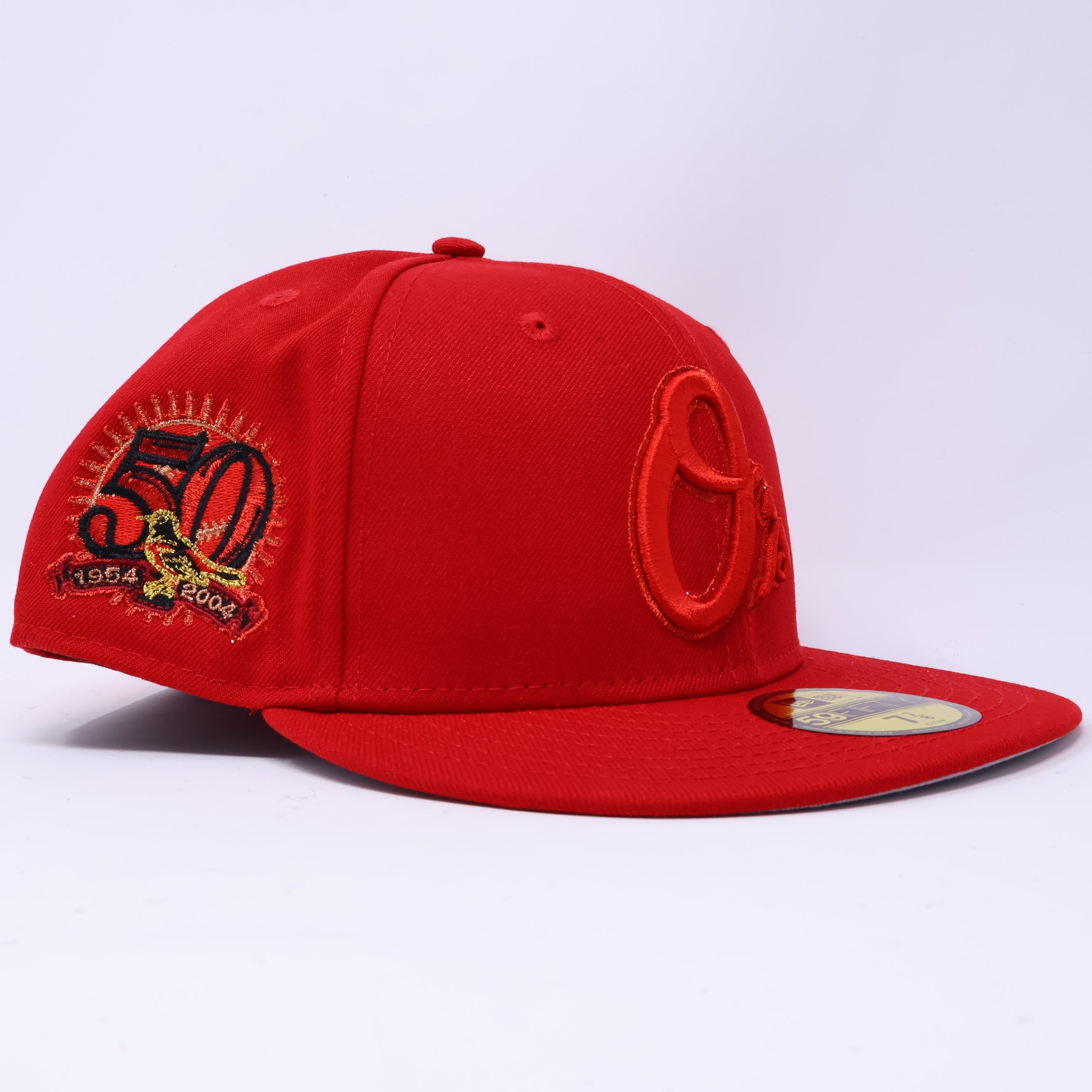 NWT Red Baltimore Orioles 50th anniversary 59fifty New Era Fitted Hat Cap