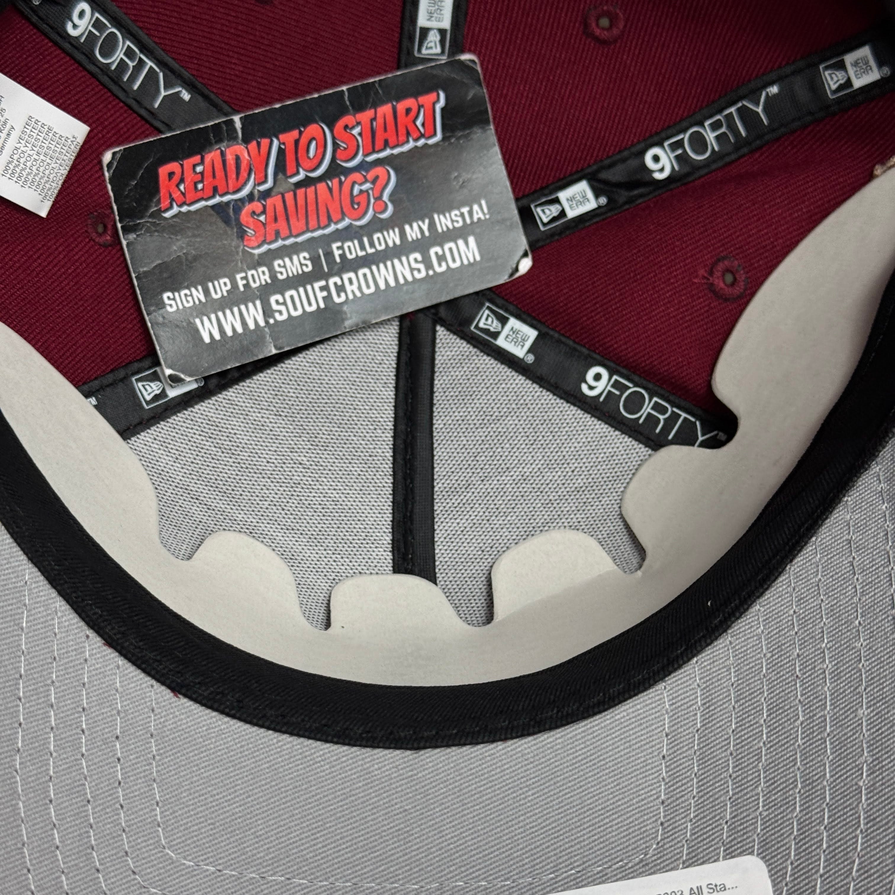 NWT Maroon Chicago White Sox 2003 All Star Game 9Forty New Era Adjustable Snapback Hat 5 Panel