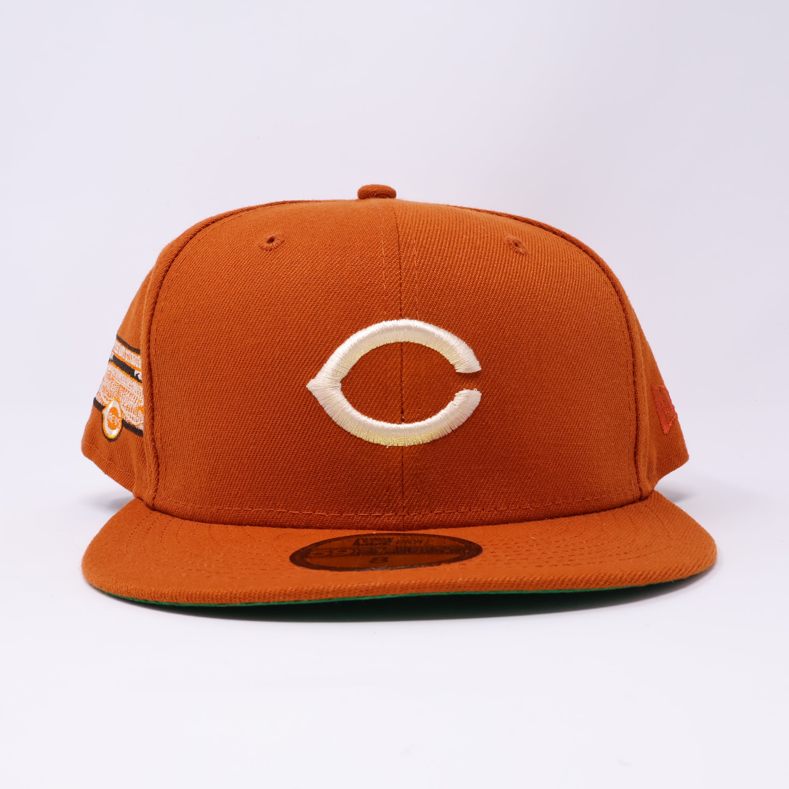 NWT 8 Orange Cincinnati Reds Riverfront Stadium 59fifty New Era Fitted Hat Cap