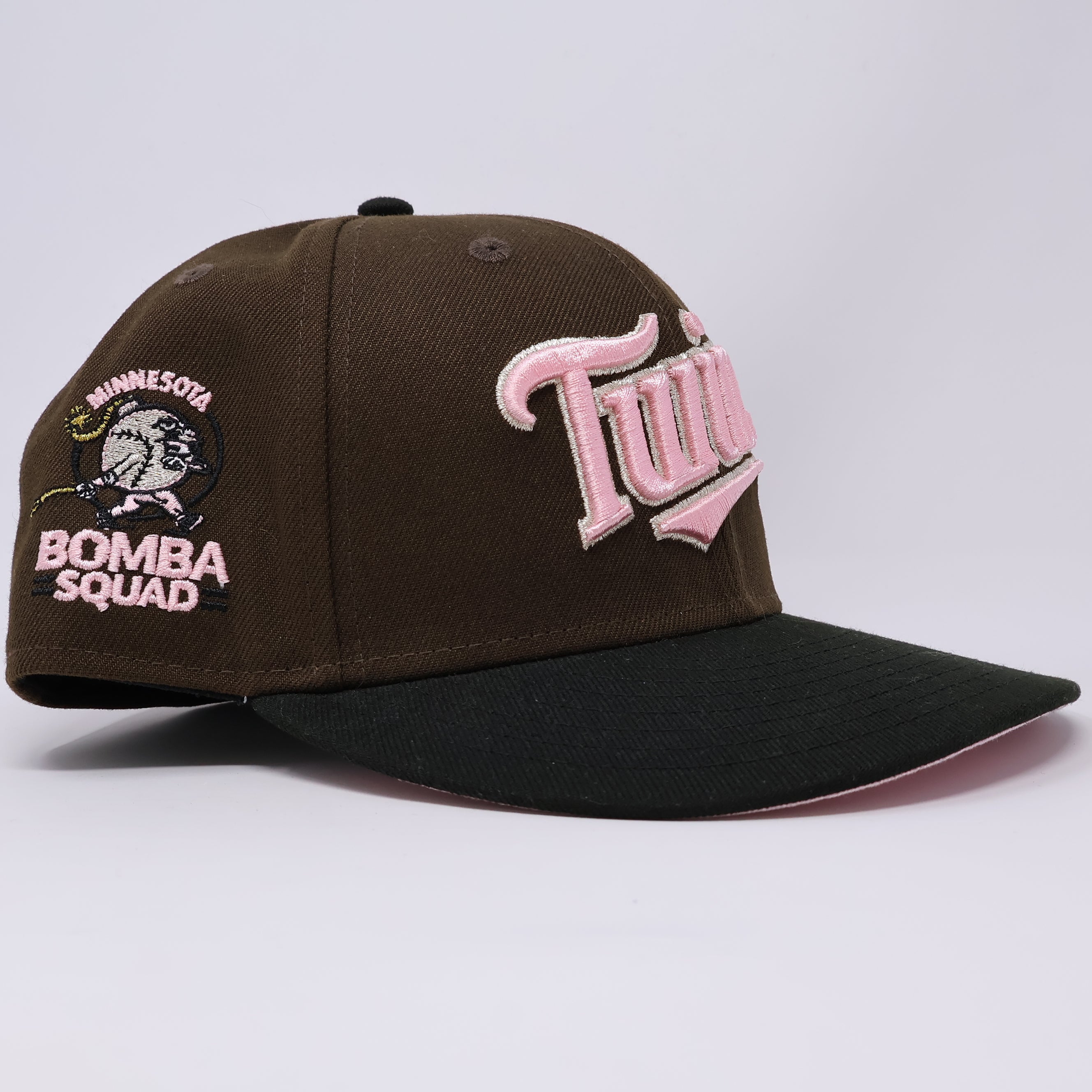USED 3/8 Brown Minnesota Twins Bomba Squad 59fifty New Era Fitted Hat Cap