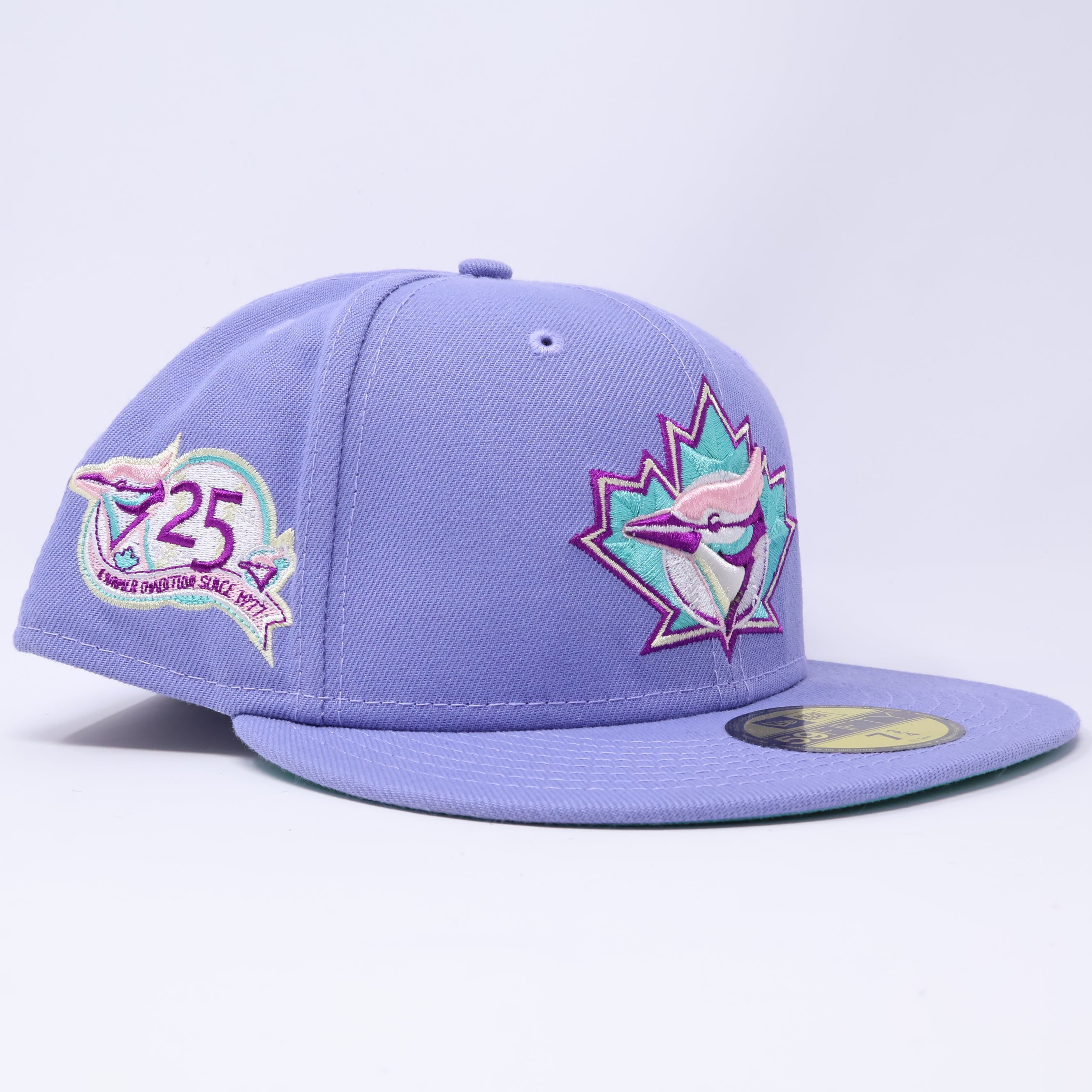 NWT 3/4 Purple Toronto Blue Jays 25th Anniversary 59fifty New Era Fitted Hat Cap