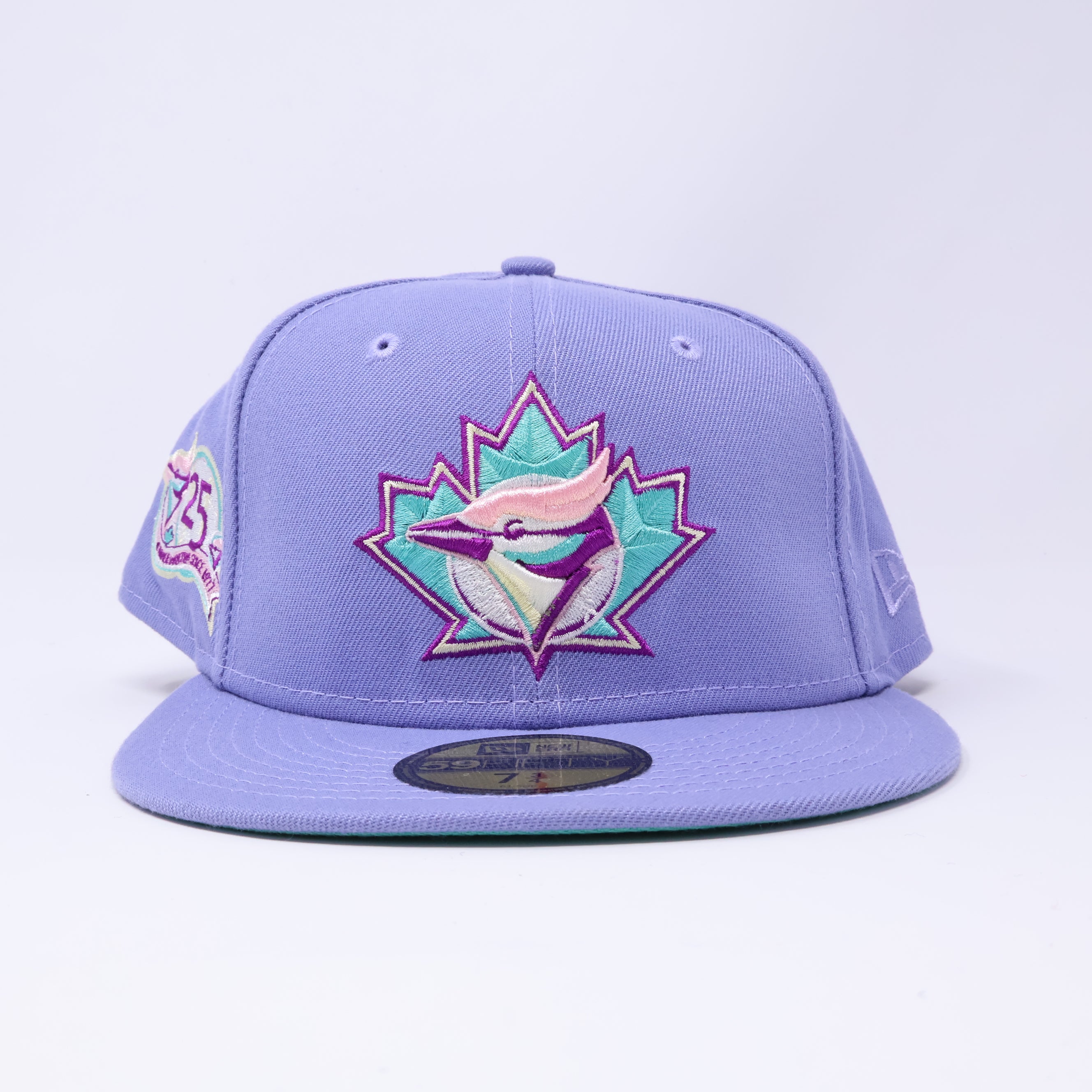 NWT 3/4 Purple Toronto Blue Jays 25th Anniversary 59fifty New Era Fitted Hat Cap