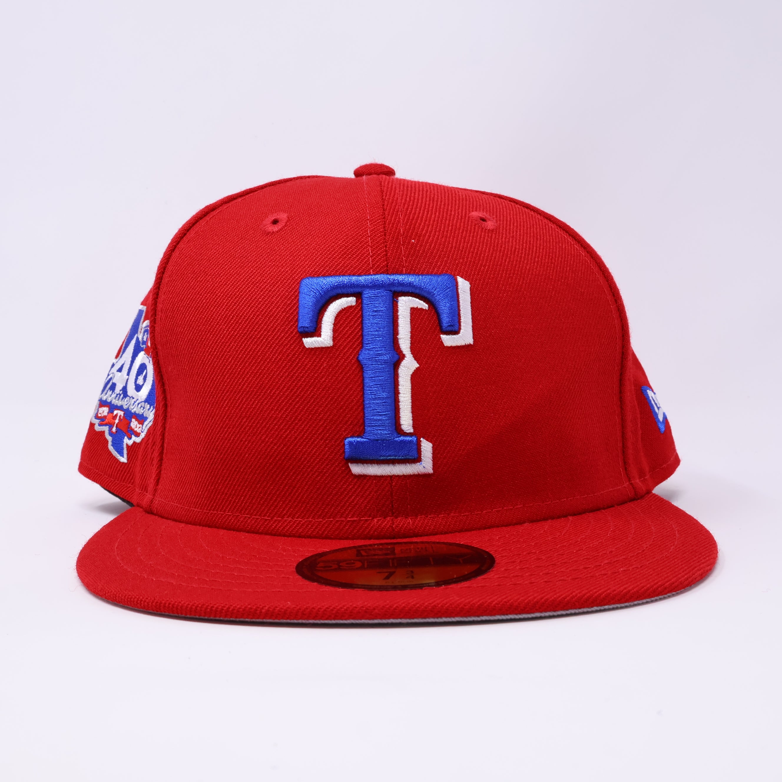 NWT 3/4 Red Dallas Texas Rangers 40th Anniversary 59fifty New Era Fitted Hat Cap