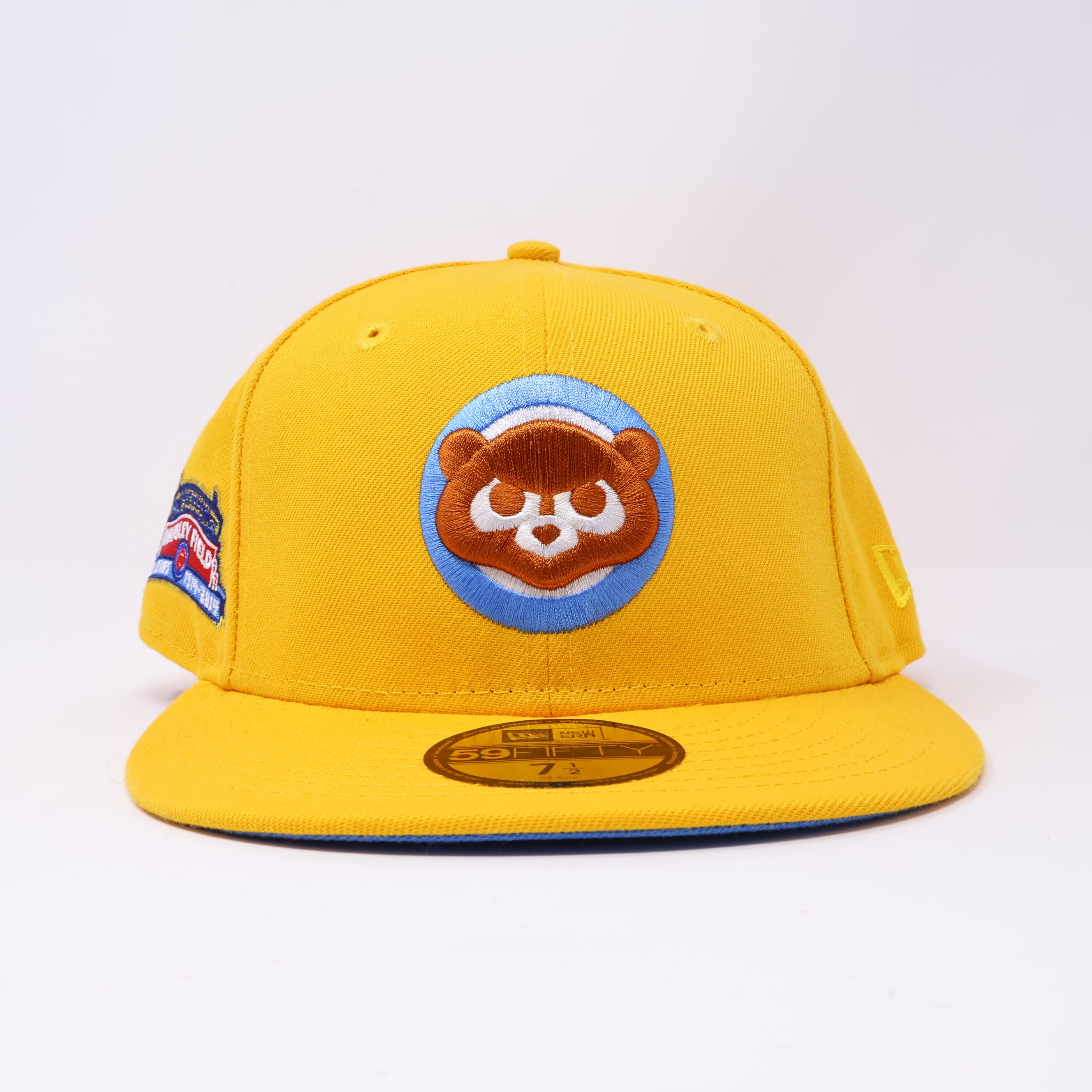NWT 1/2 Yellow Chicago Cubs Wrigley Field 59fifty New Era Fitted Hat Cap