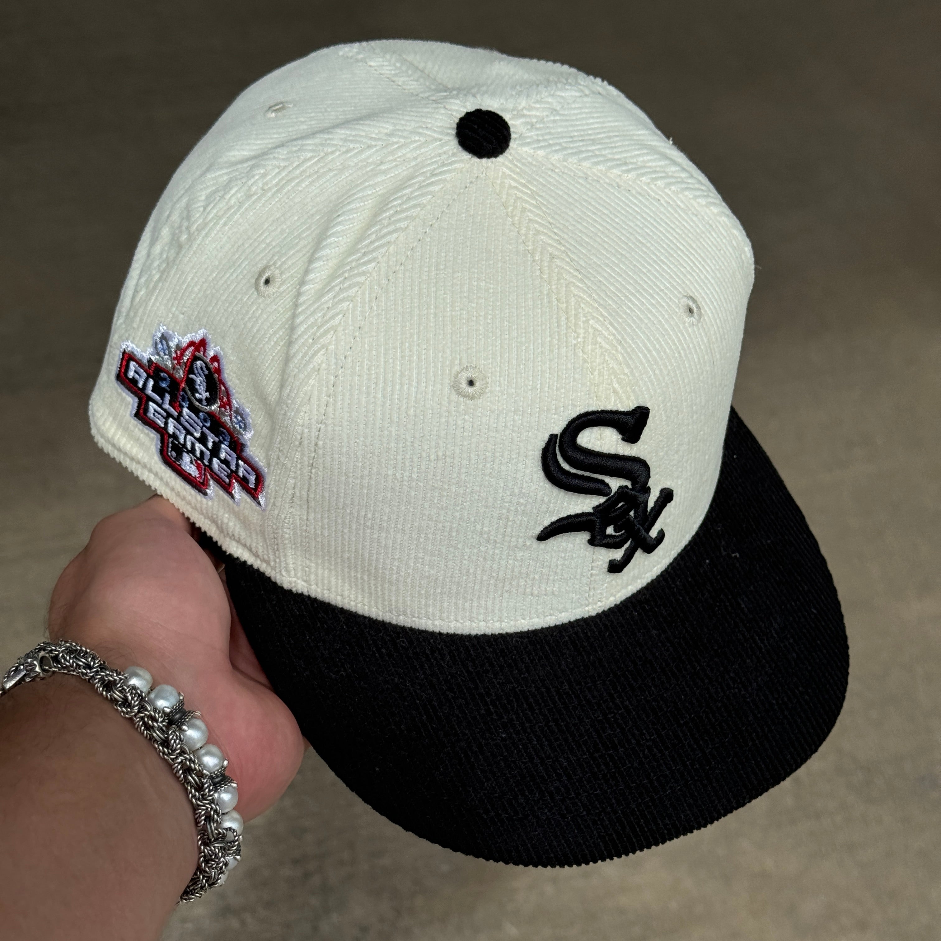 USED 3/4 Chrome Corduroy Chicago White Sox 2003 All Star Game 59fifty  New Era Fitted Hat Cap