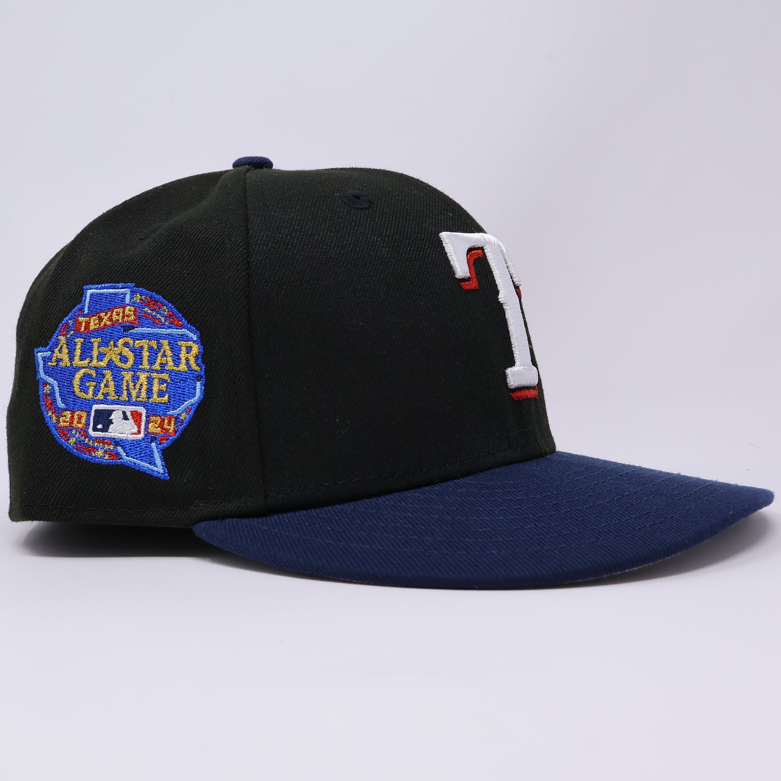 USED  1/4 Black Dallas Texas Rangers All Star Game 2024 59fifty New Era Fitted Hat Cap