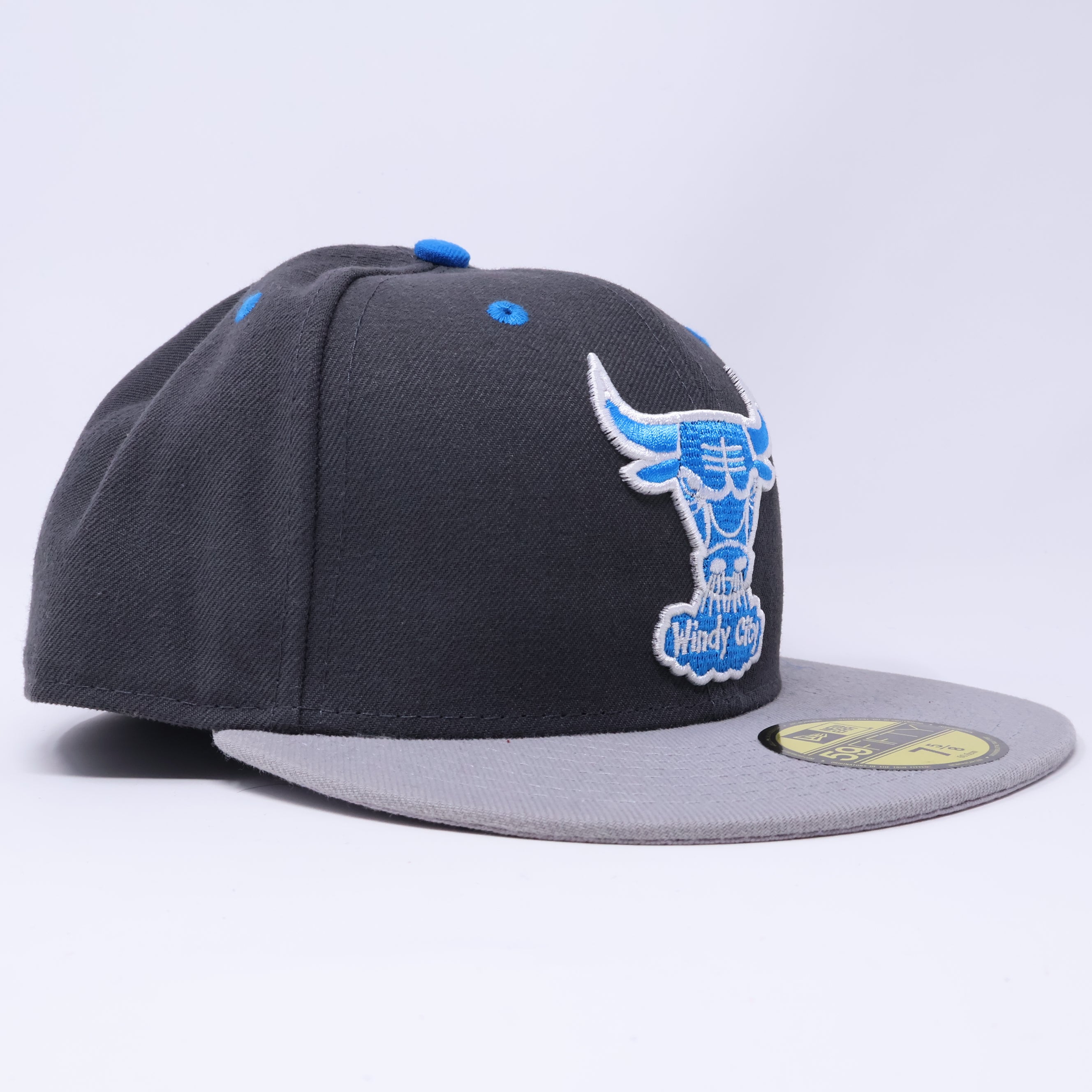 NEW 5/8 Gray Chicago Bulls NBA Basketball Blue 59fifty New Era Fitted Hat Cap