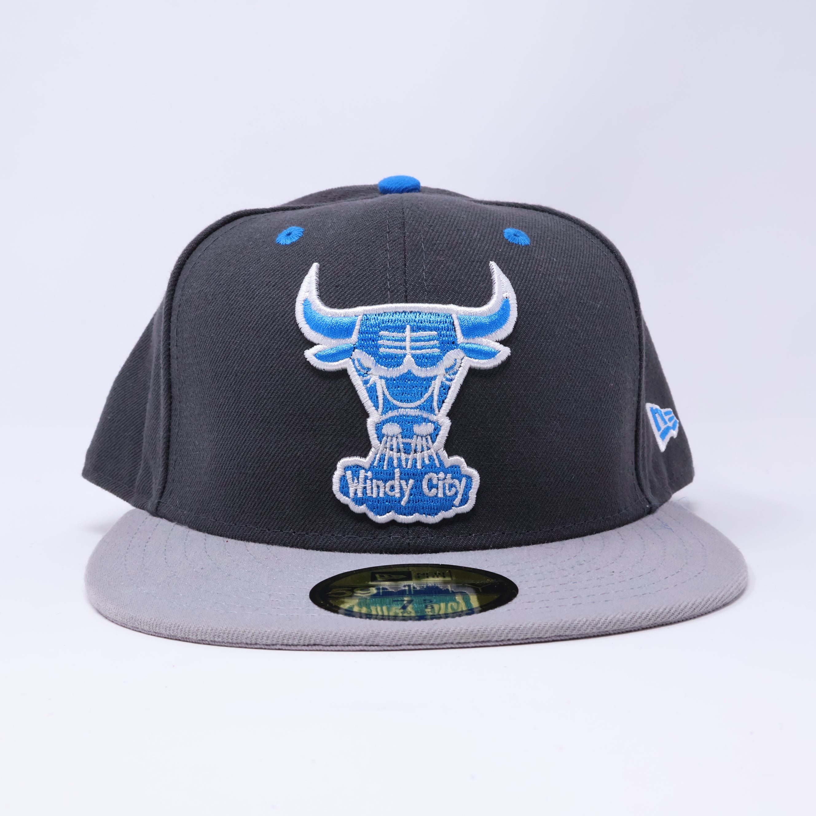 NEW 5/8 Gray Chicago Bulls NBA Basketball Blue 59fifty New Era Fitted Hat Cap