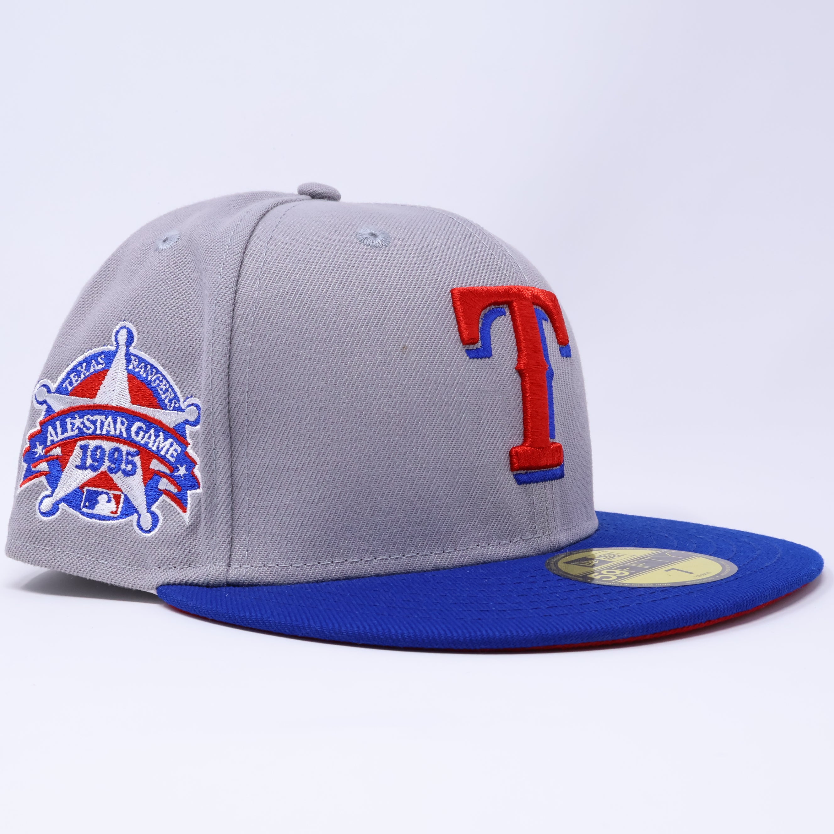 Size 7 NEW Gray Texas Rangers 1995 All Star Game 59fifty New Era Fitted Cap