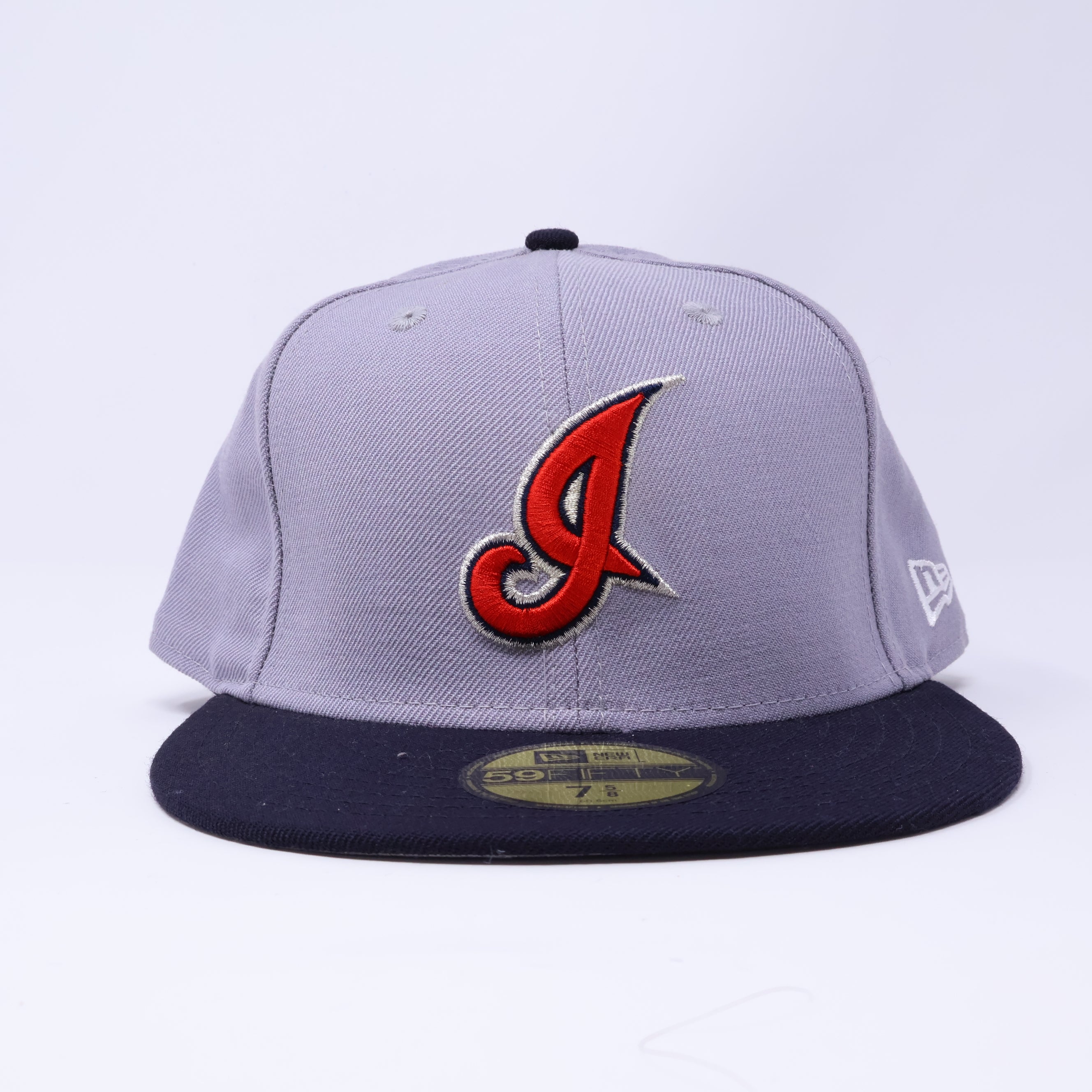 NWT 5/8 Gray Cleveland Indians Simple Clean Dope 59fifty New Era Fitted Hat Cap