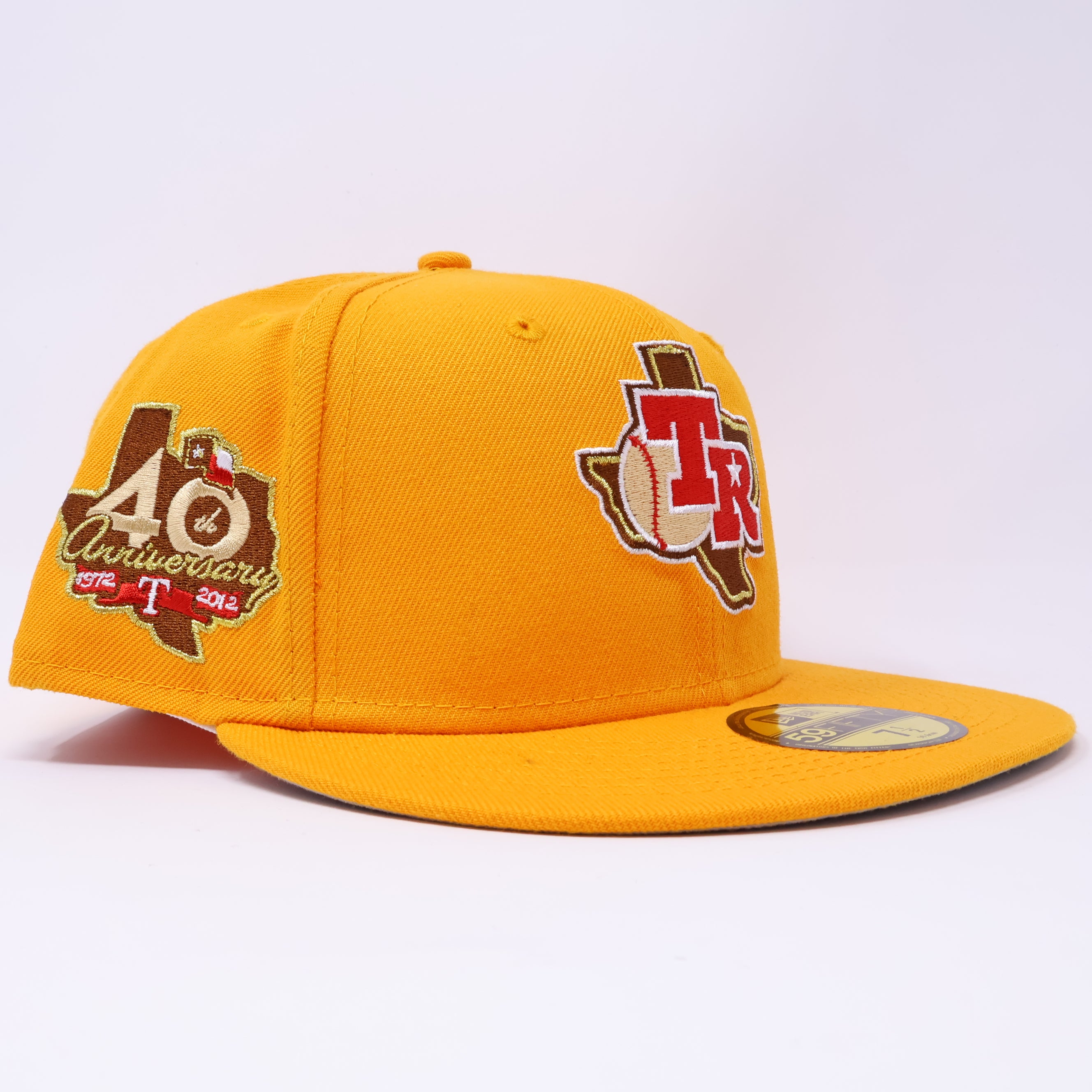 1/2 NEW Yellow Dallas Texas Rangers 40th Anniversary Hatclub 59fifty New Era Fitted Hat Cap