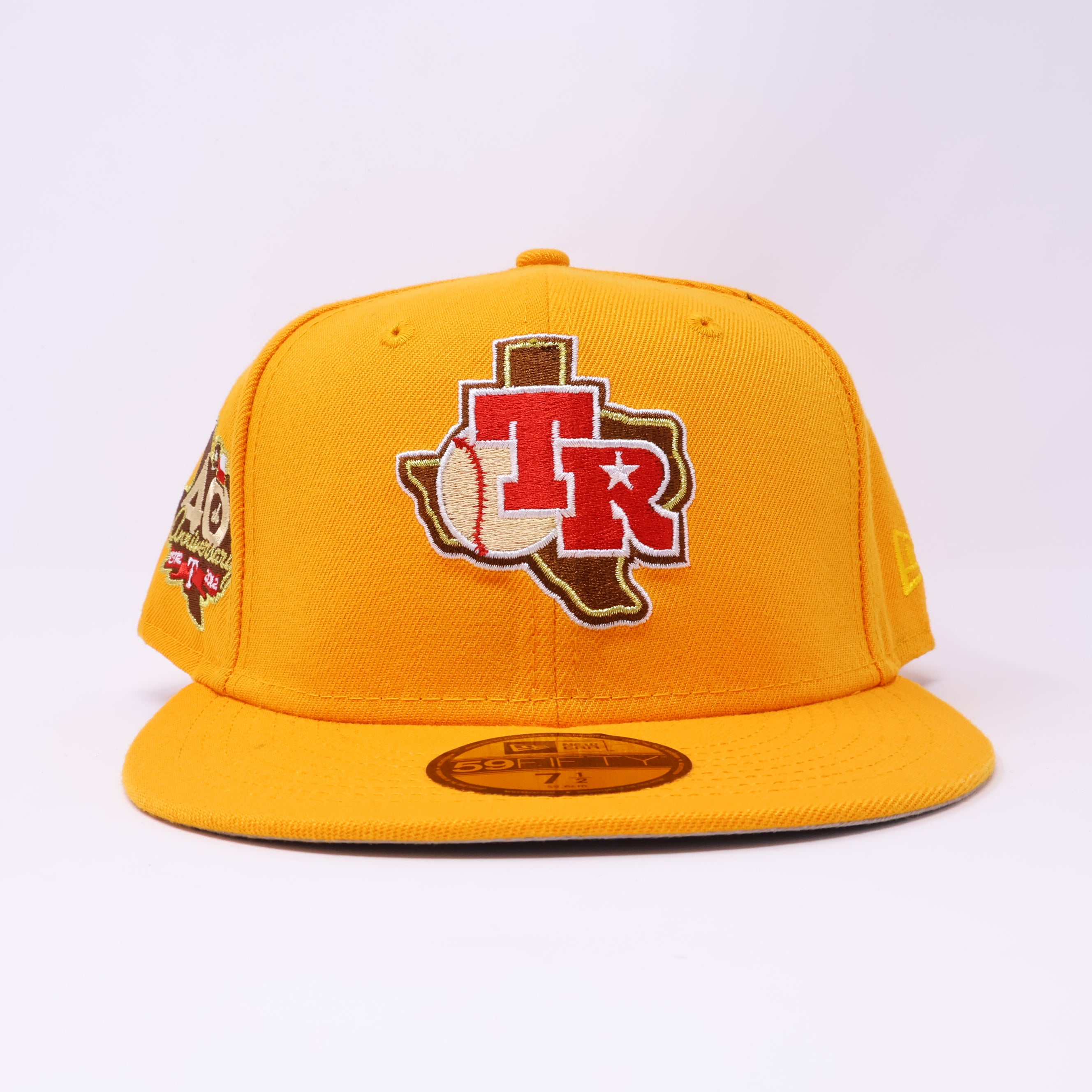 1/2 NEW Yellow Dallas Texas Rangers 40th Anniversary Hatclub 59fifty New Era Fitted Hat Cap
