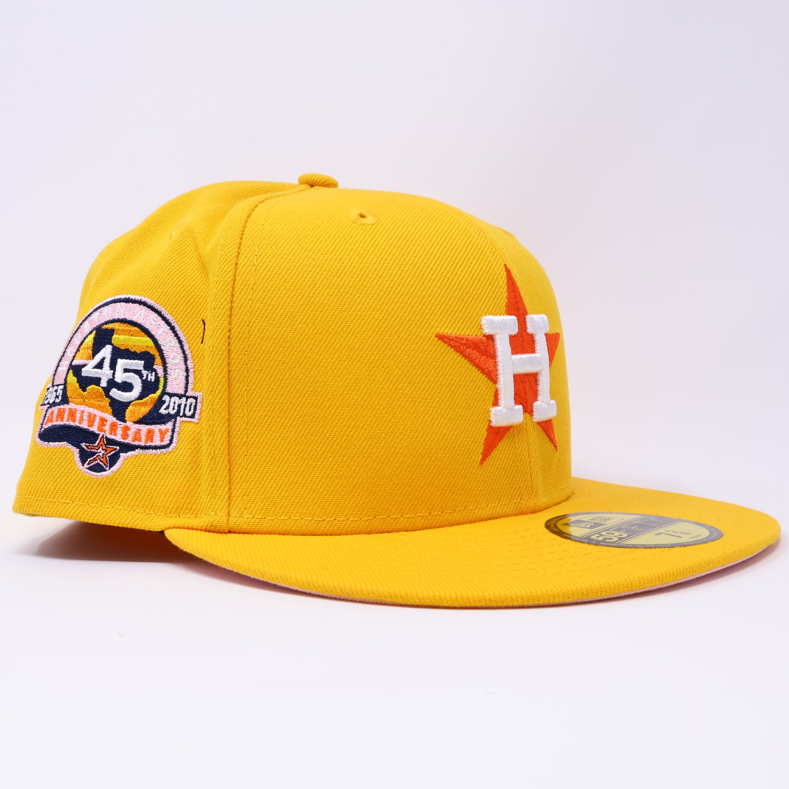 NWT 5/8 Yellow Houston Astros 45th Anniversary 59fifty New Era Fitted Hat Cap