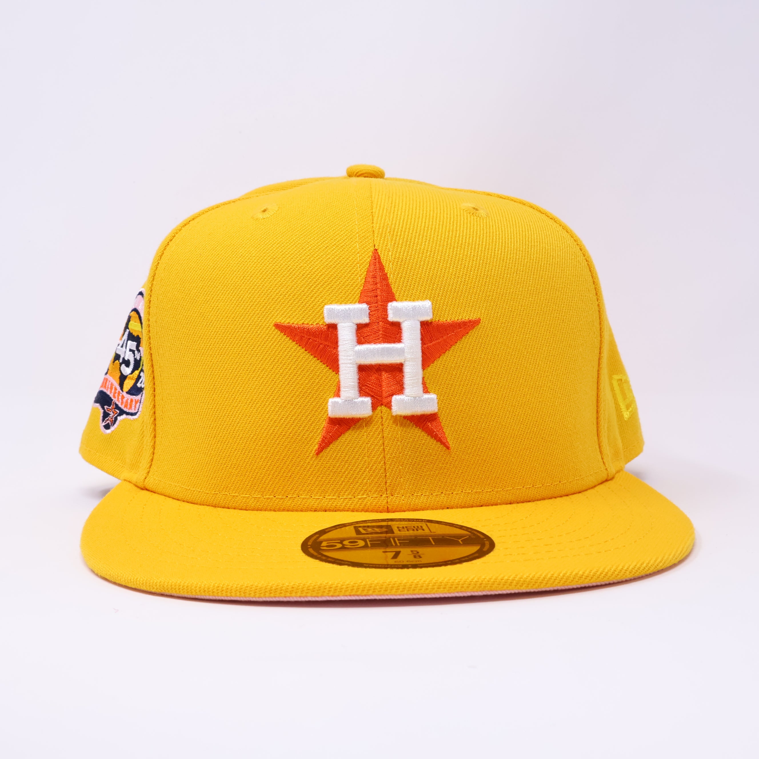 NWT 5/8 Yellow Houston Astros 45th Anniversary 59fifty New Era Fitted Hat Cap