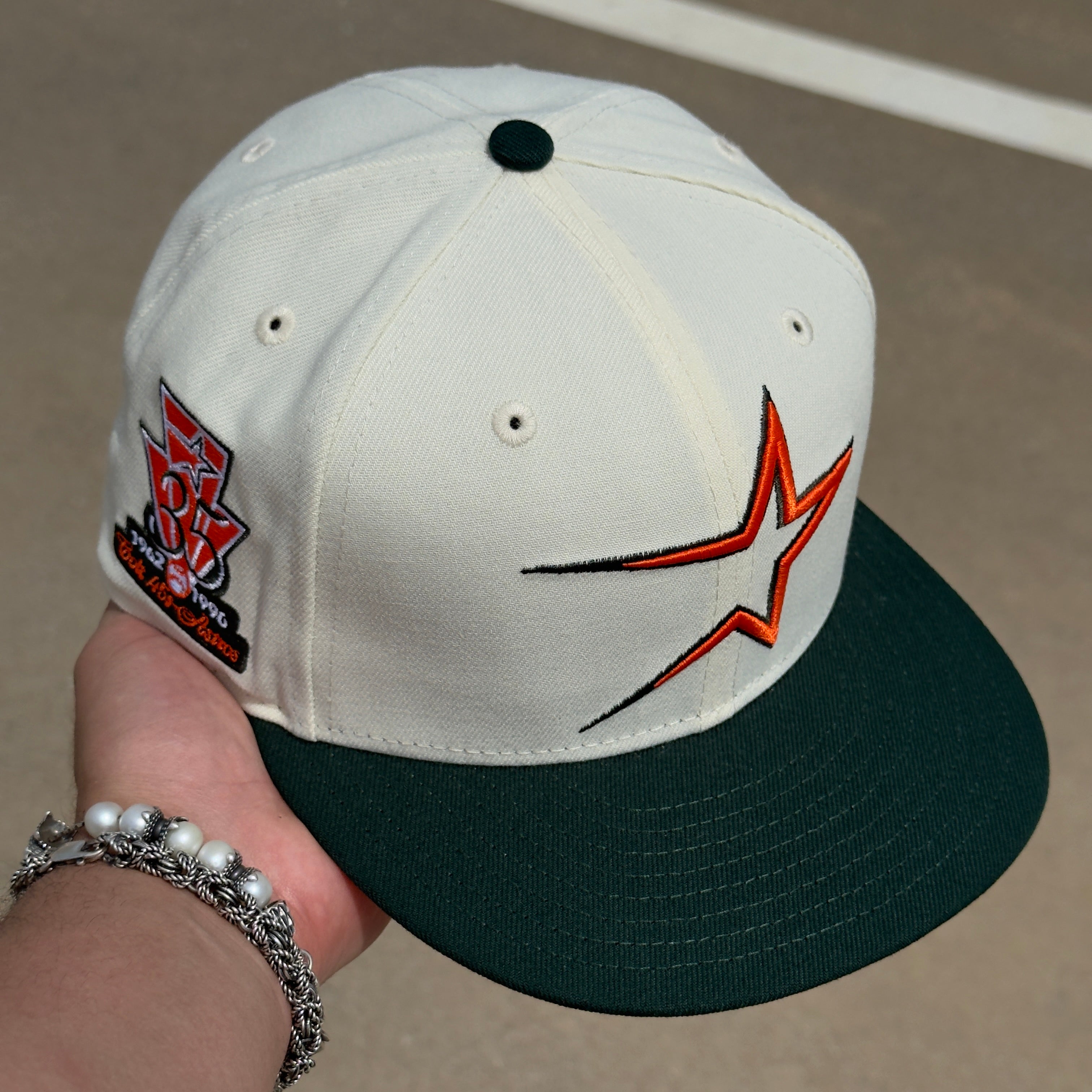 1/2 USED Chrome Houston Astros 35 Years Colt 59fifty New Era Fitted Hat Cap