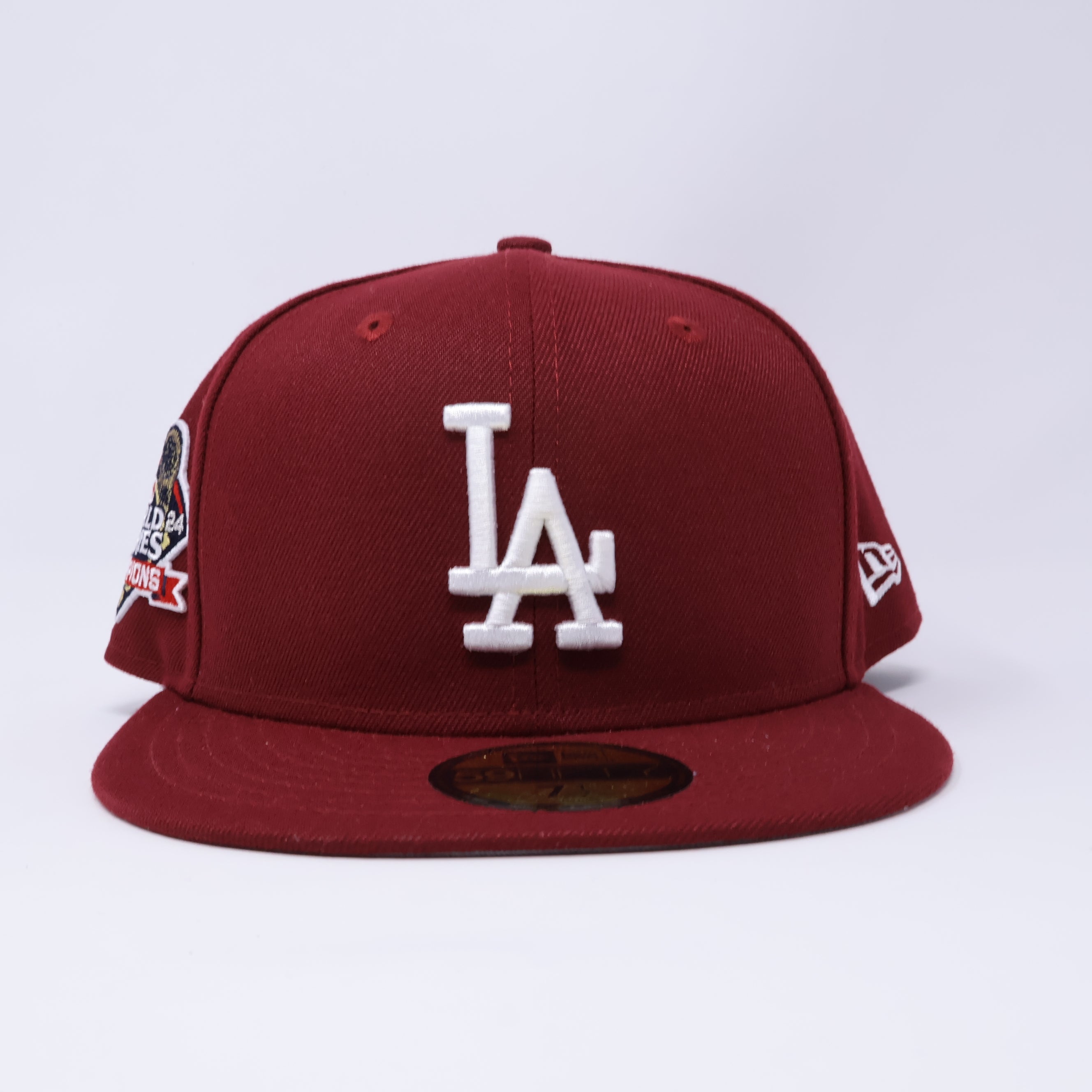 NWT Maroon Los Angeles Dodgers 2024 World Series 59fifty New Era Fitted Hat Cap