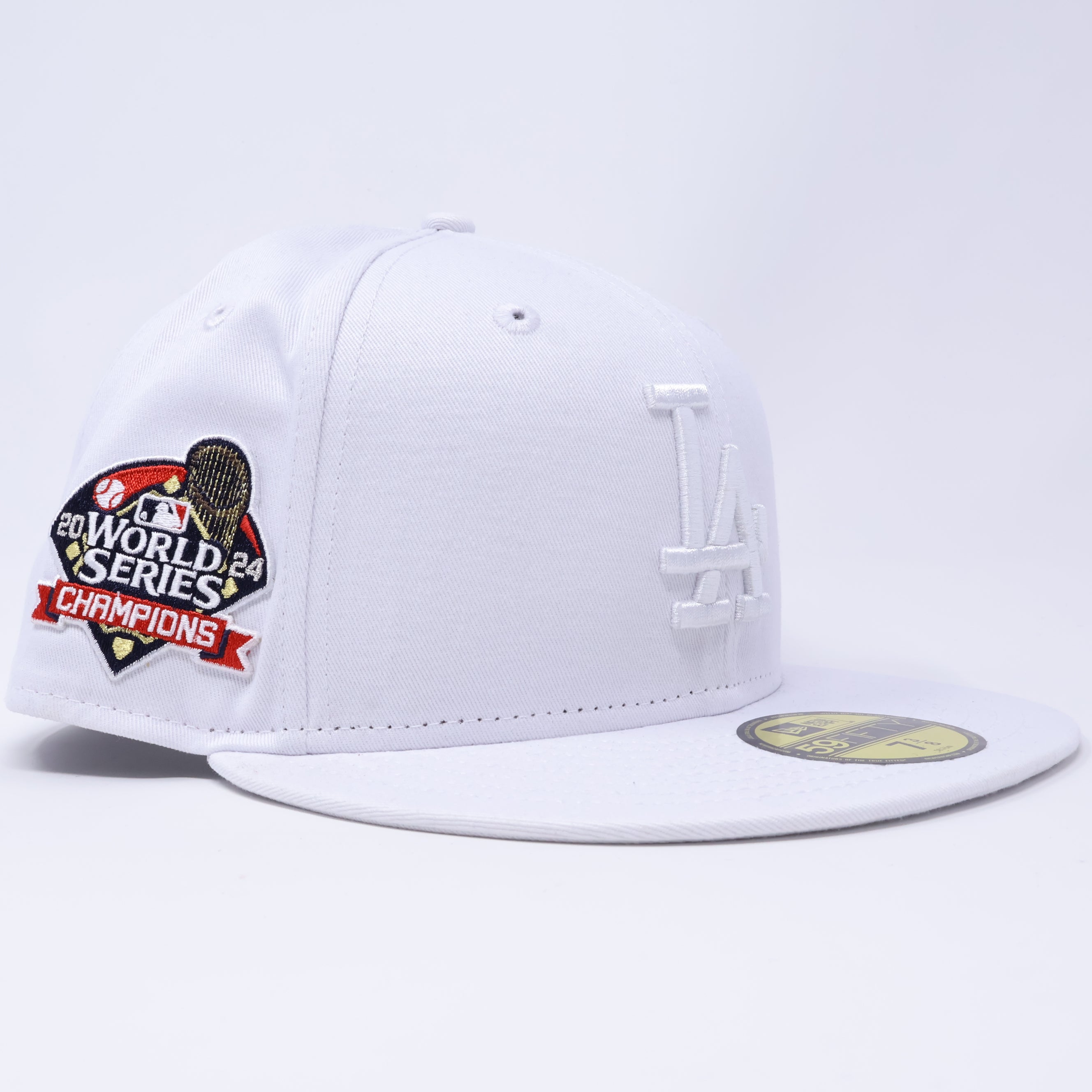 NWT White Los Angeles Dodgers 2024 World Series 59fifty New Era Fitted Hat Cap