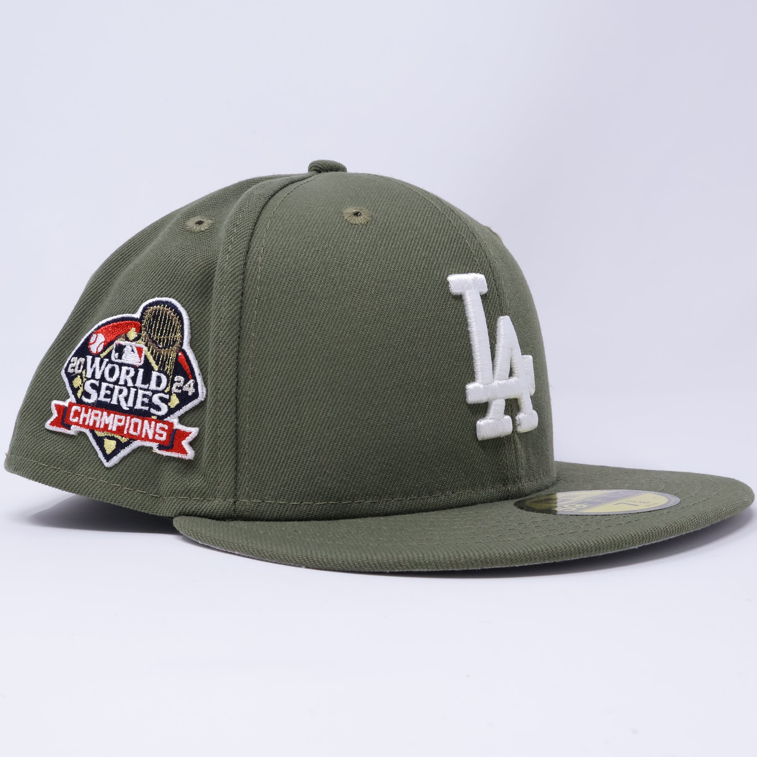 NWT Olive Los Angeles Dodgers 2024 World Series 59fifty New Era Fitted Hat Cap