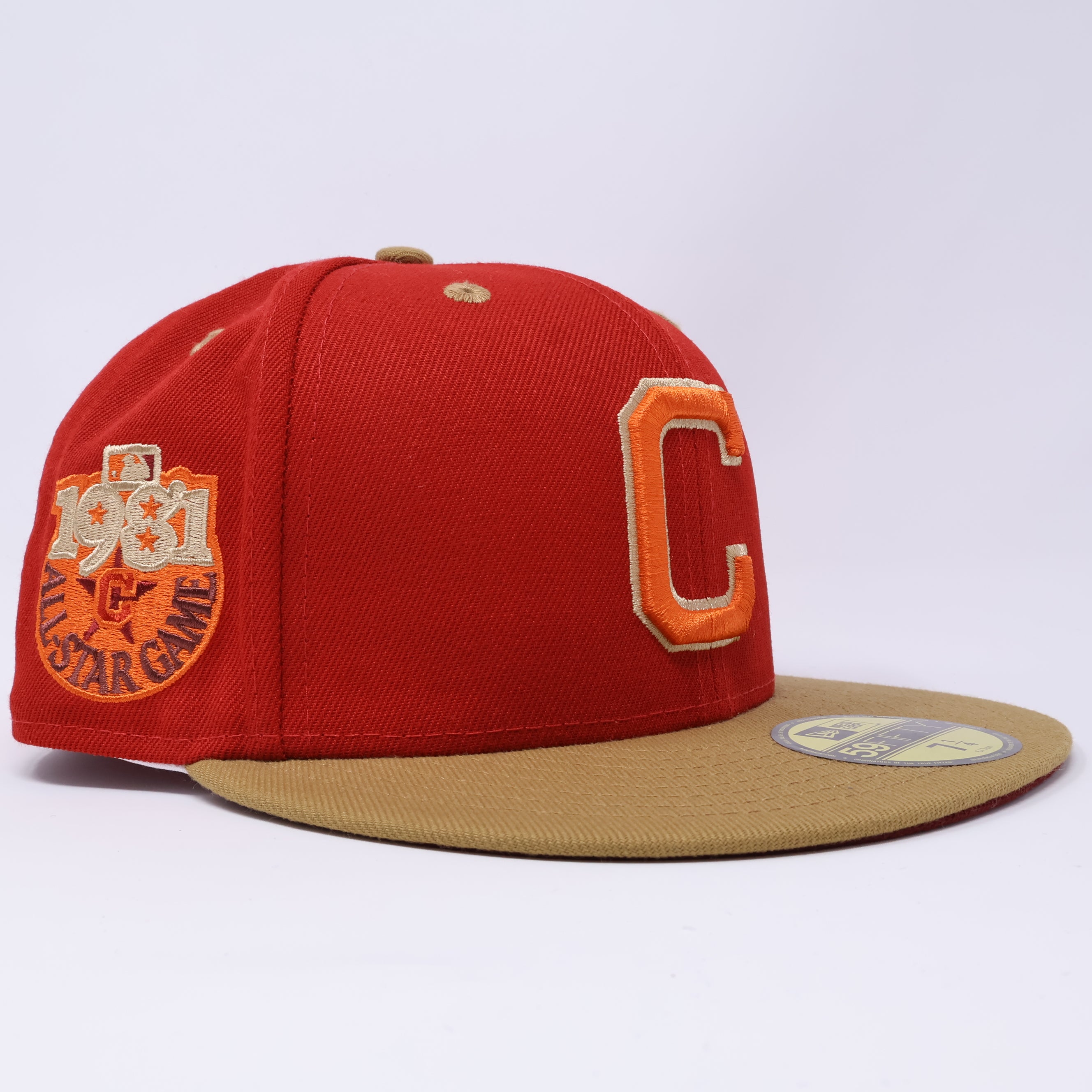 NWT 1/4 Red Cleveland Indians 1981 All Star Game 59fifty New Era Fitted Hat Cap