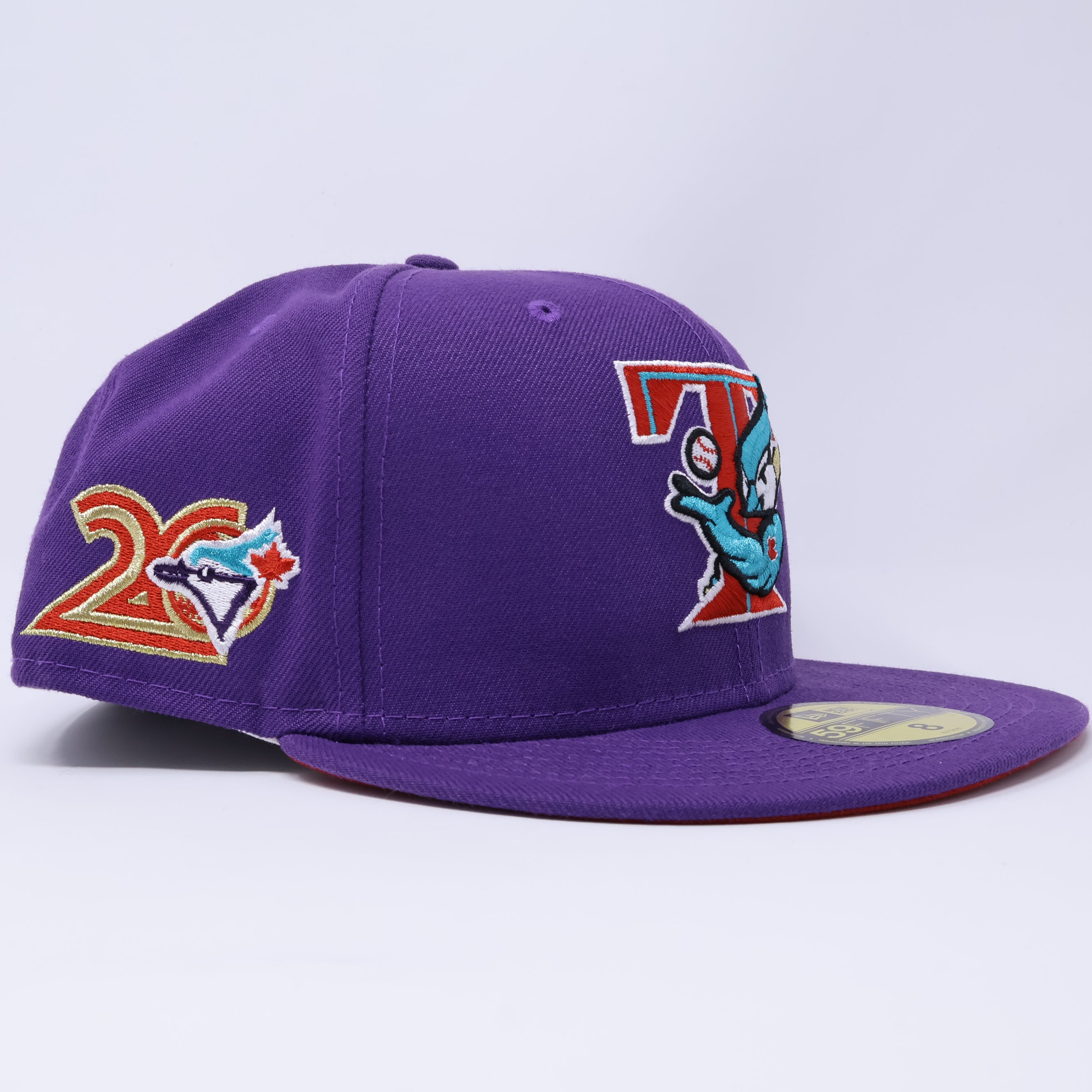 NWT 8 Purple Toronto Blue Jays 20th Anniversary 59fifty New Era Fitted Hat Cap