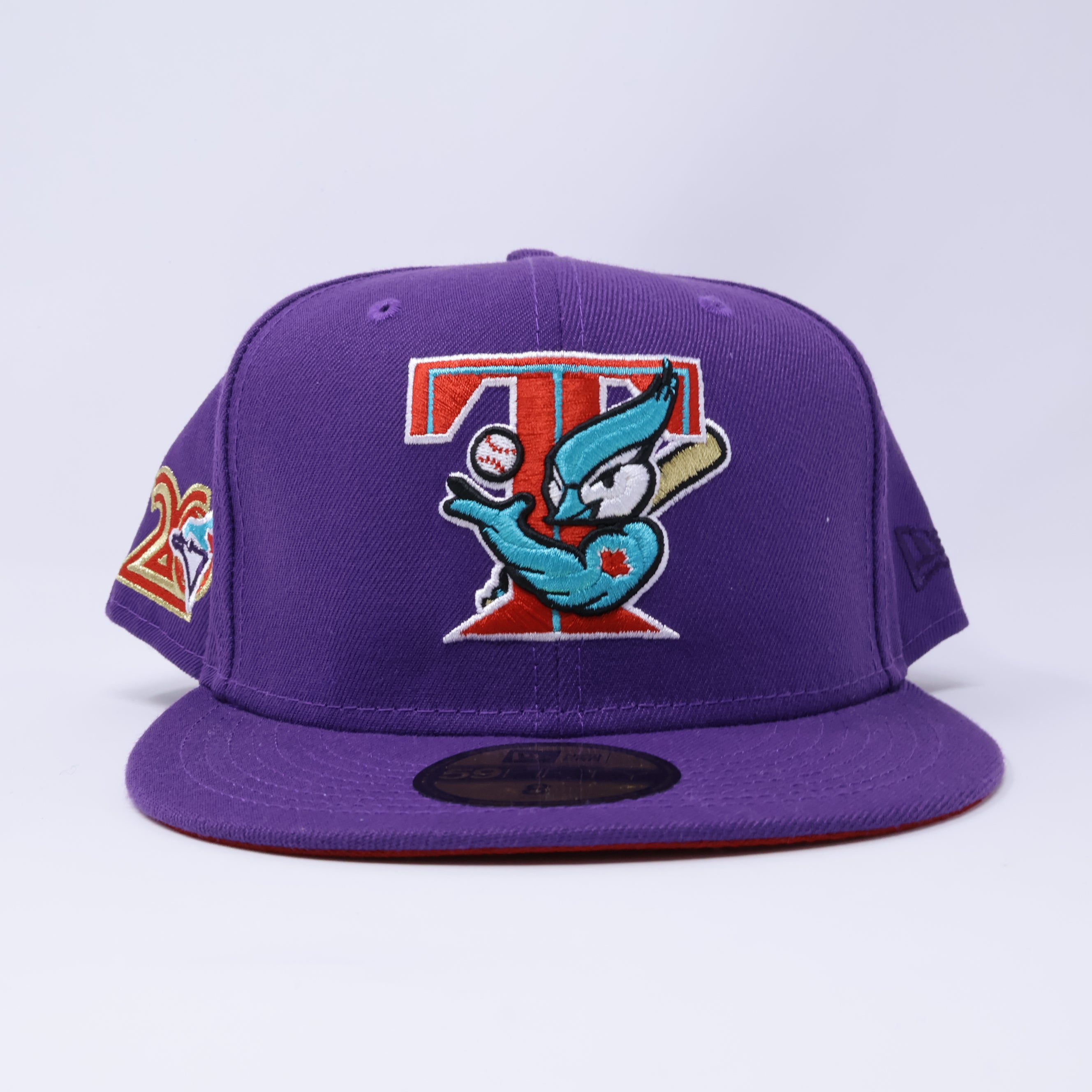 NWT 8 Purple Toronto Blue Jays 20th Anniversary 59fifty New Era Fitted Hat Cap