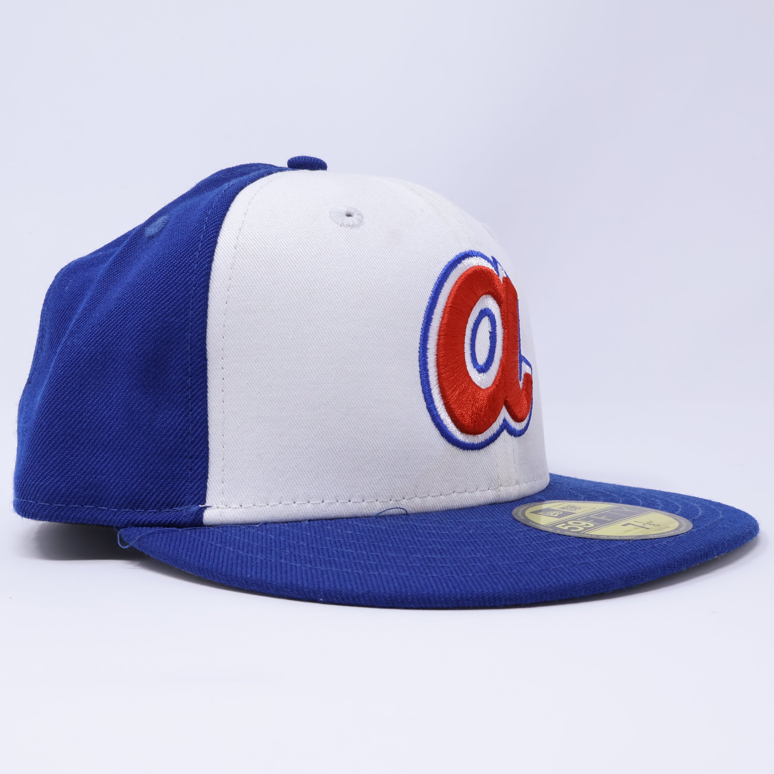 NWT 1/8 Multicolor Atlanta Braves Simple Clean 59fifty New Era Fitted Hat Cap