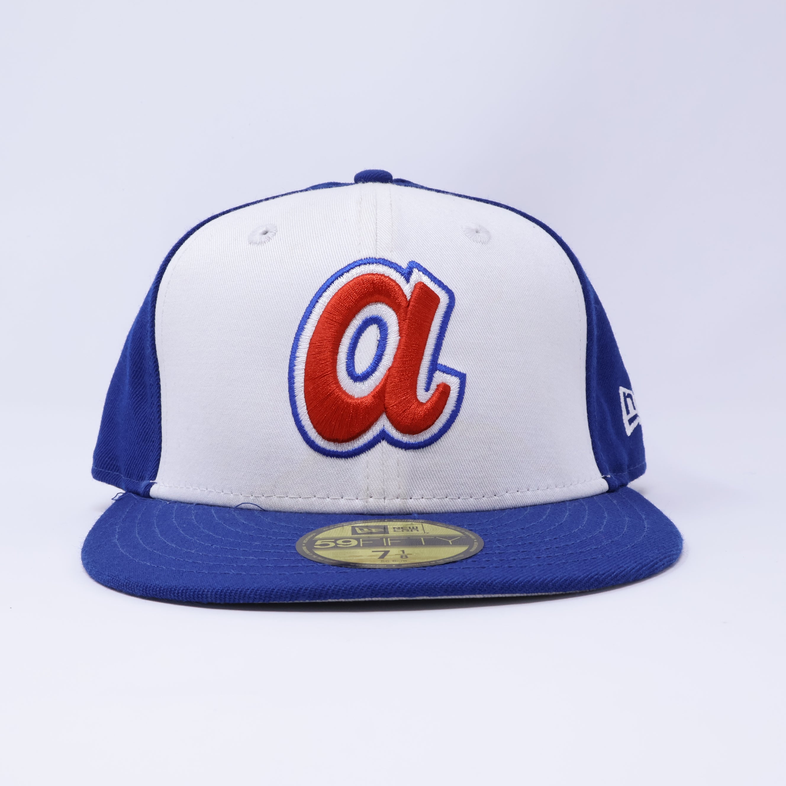 NWT 1/8 Multicolor Atlanta Braves Simple Clean 59fifty New Era Fitted Hat Cap