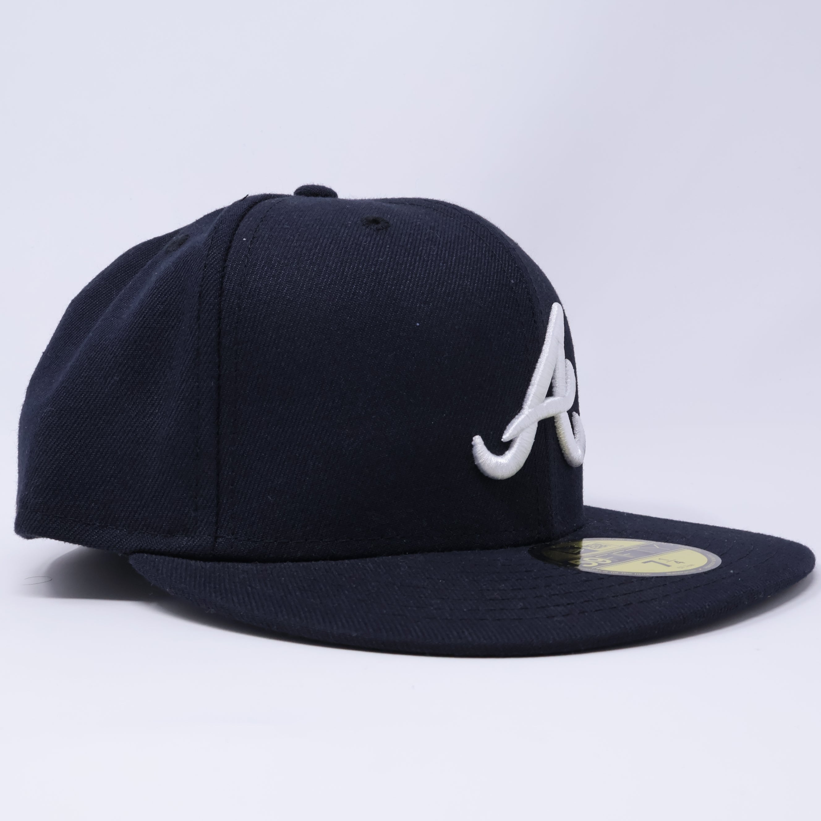 NWT 1/4 Navy Atlanta Braves Simple Clean 59fifty New Era Fitted Hat Cap