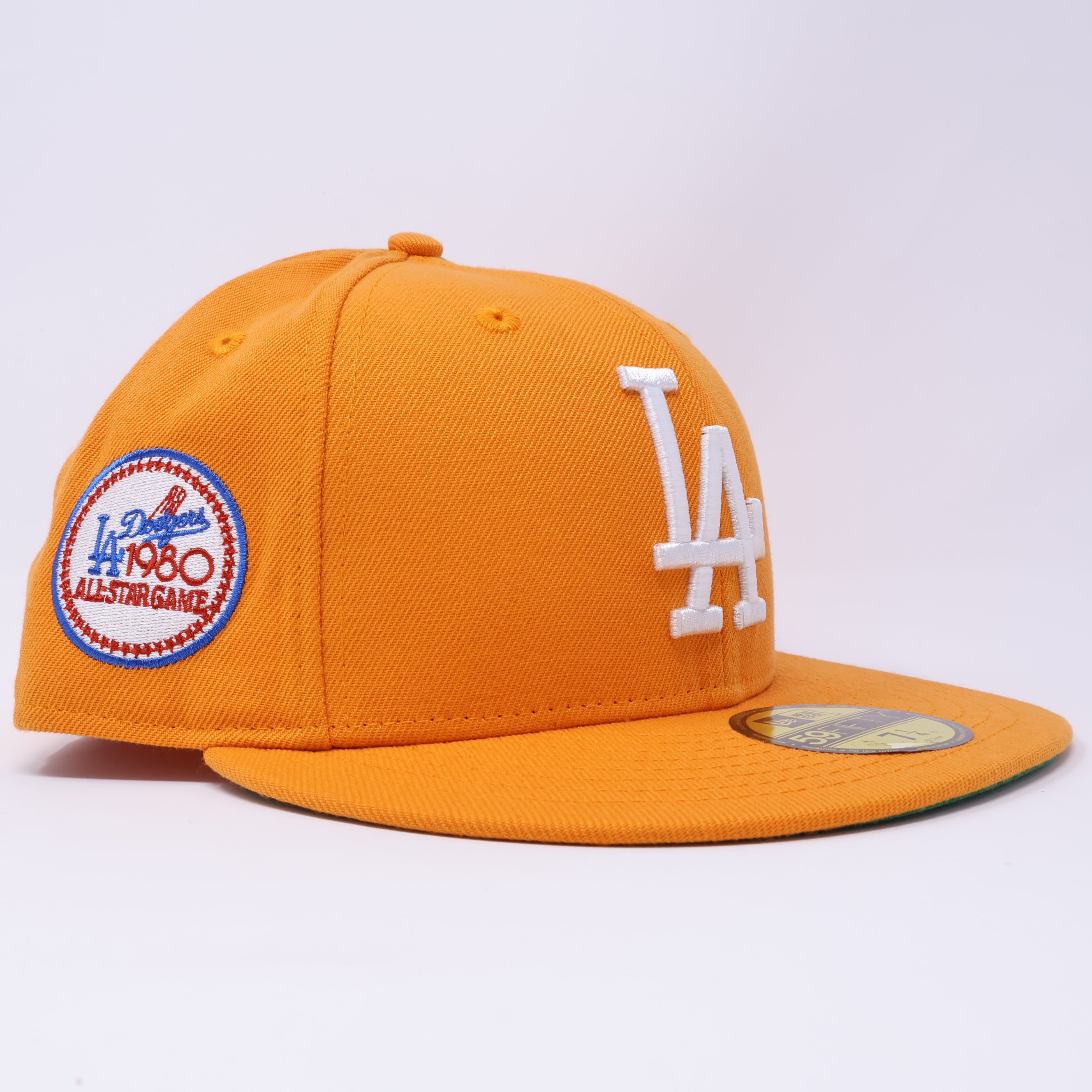 NWT 1/4 Orange Los Angeles Dodgers 1980 All Star Game 59fifty New Era Fitted Hat Cap