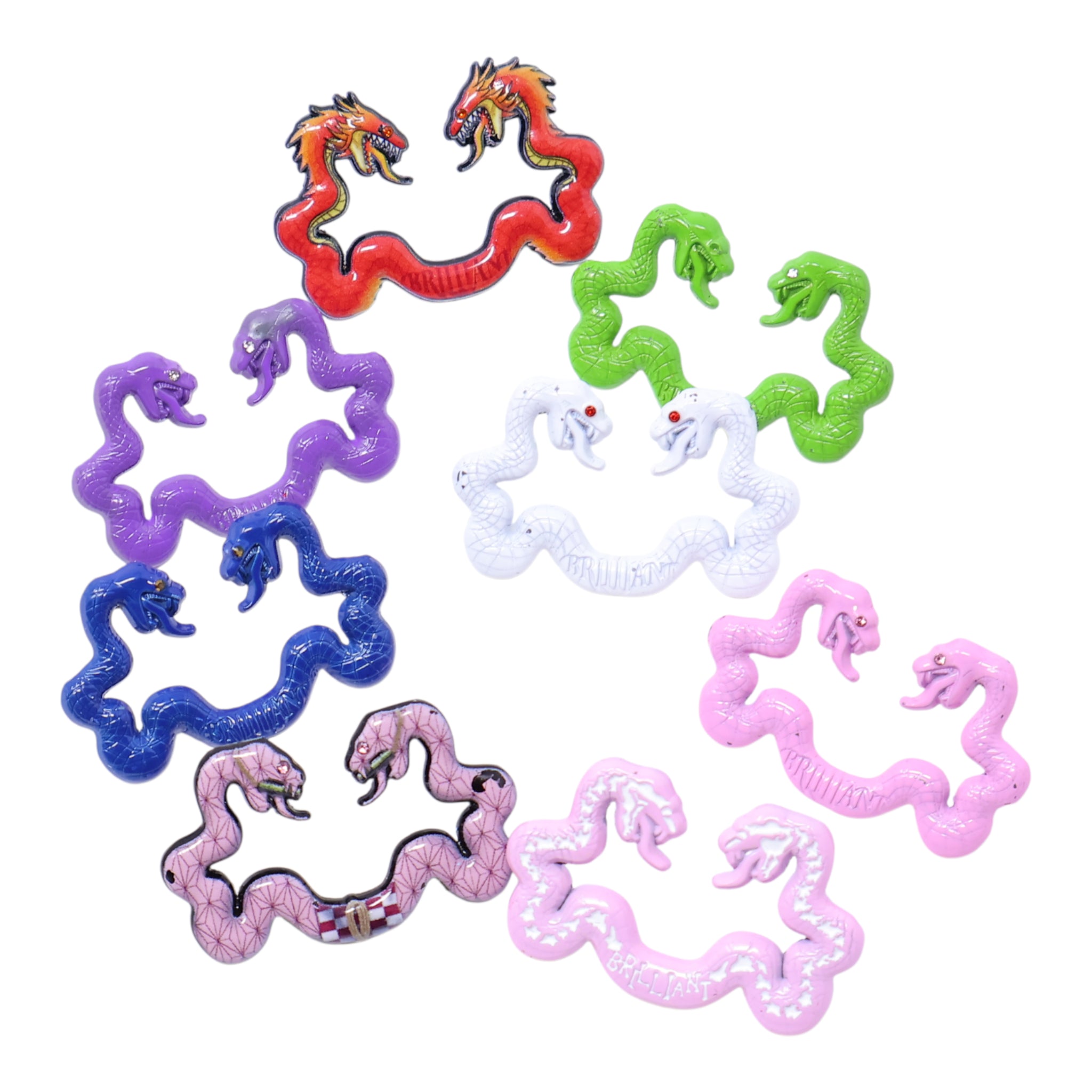 Various Color Snakes MLB Logo Pin