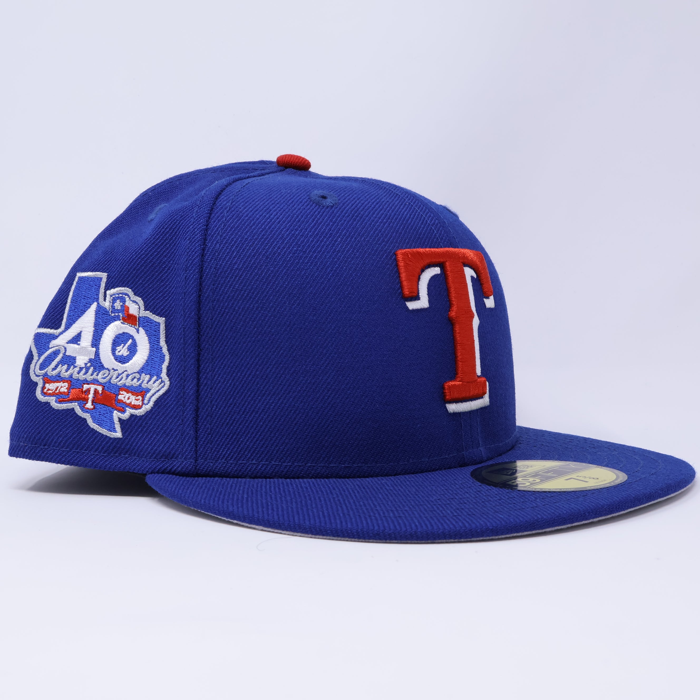 NWT 5/8 Blue Dallas Texas Rangers 40th Anniversary 59fifty New Era Fitted Hat Cap