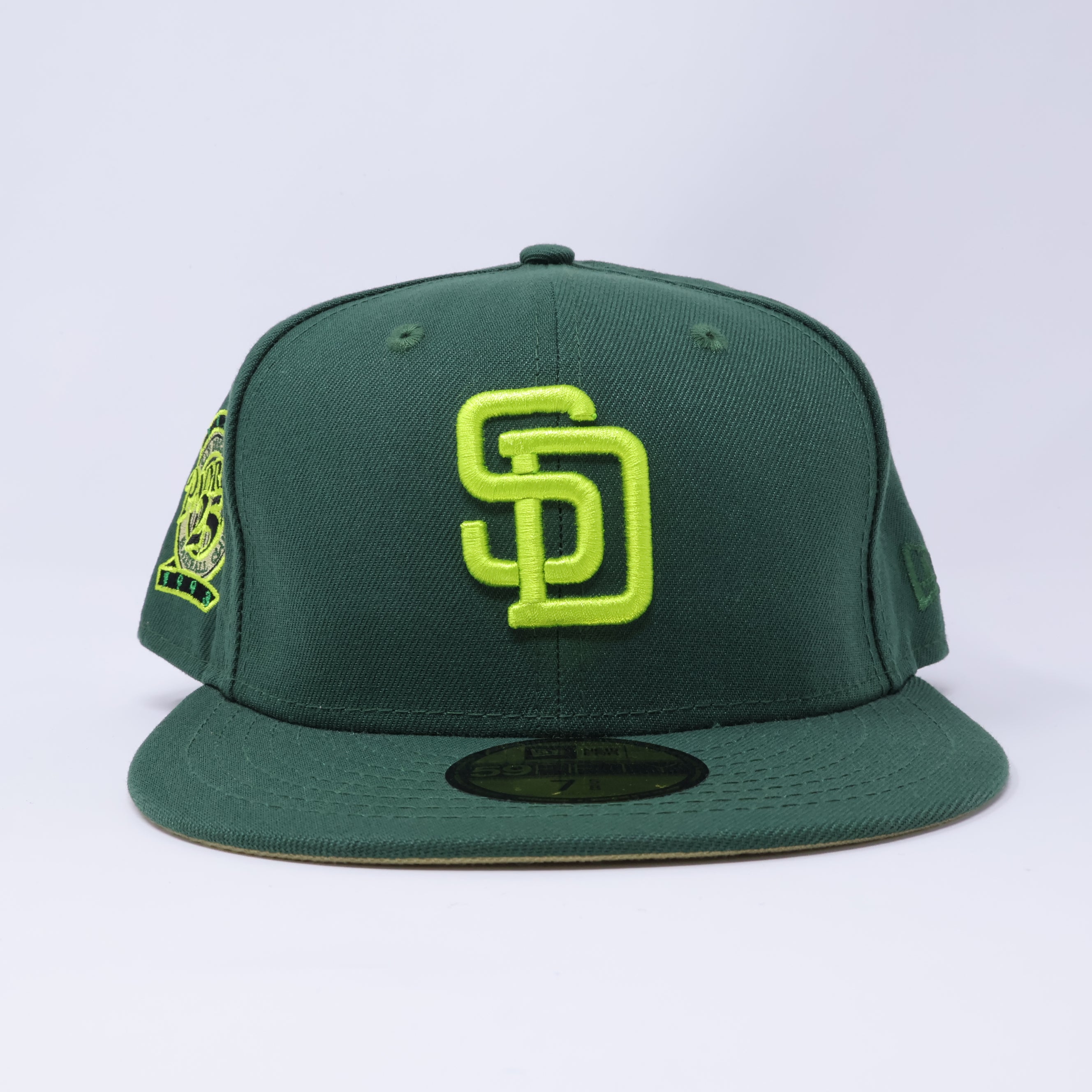 NWT 5/8 Green San Diego Padres 25th Anniversary 59fifty New Era Fitted Hat Cap