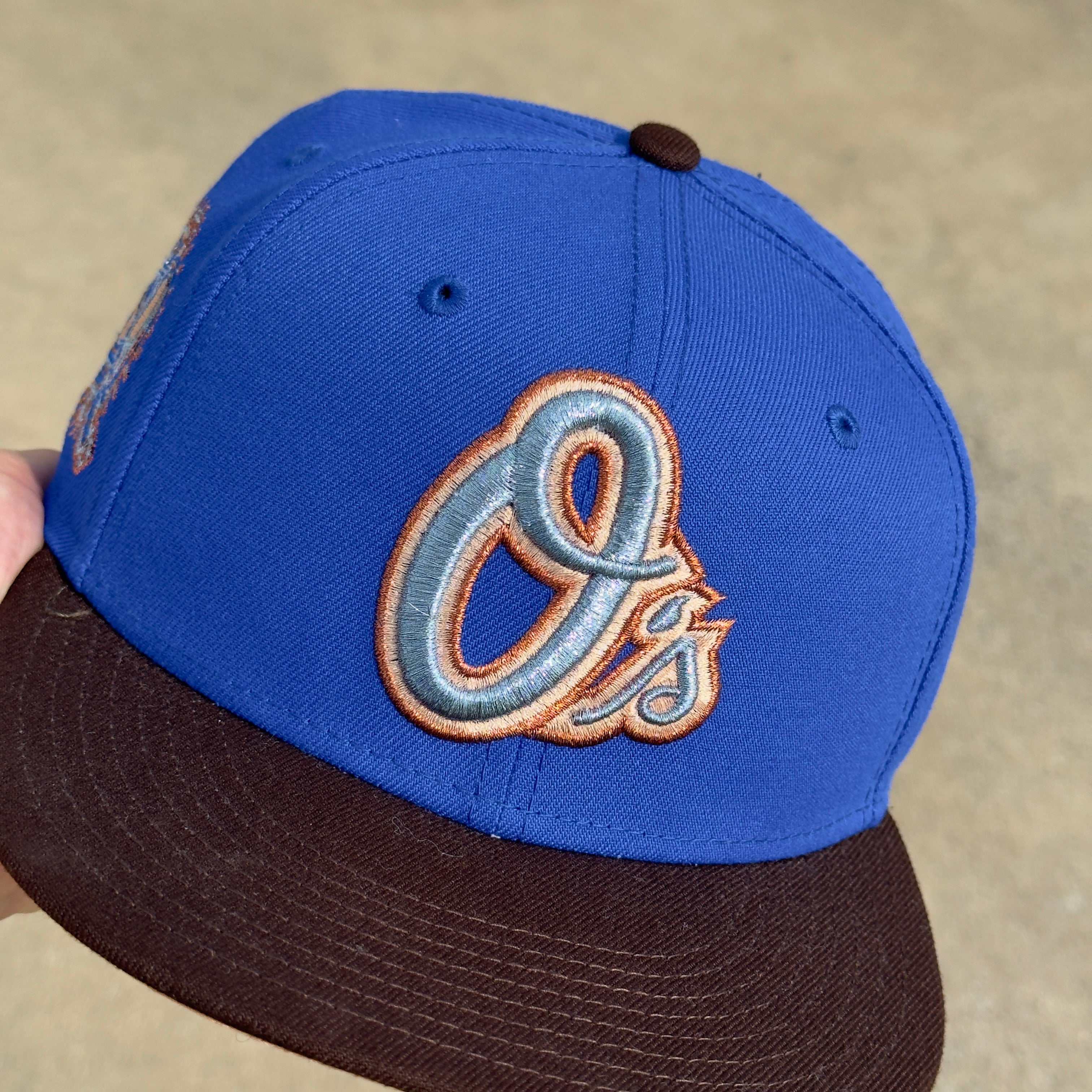 1/8 USED Blue Baltimore Orioles 50th Anniversary 59fifty New Era Fitted Hat Cap