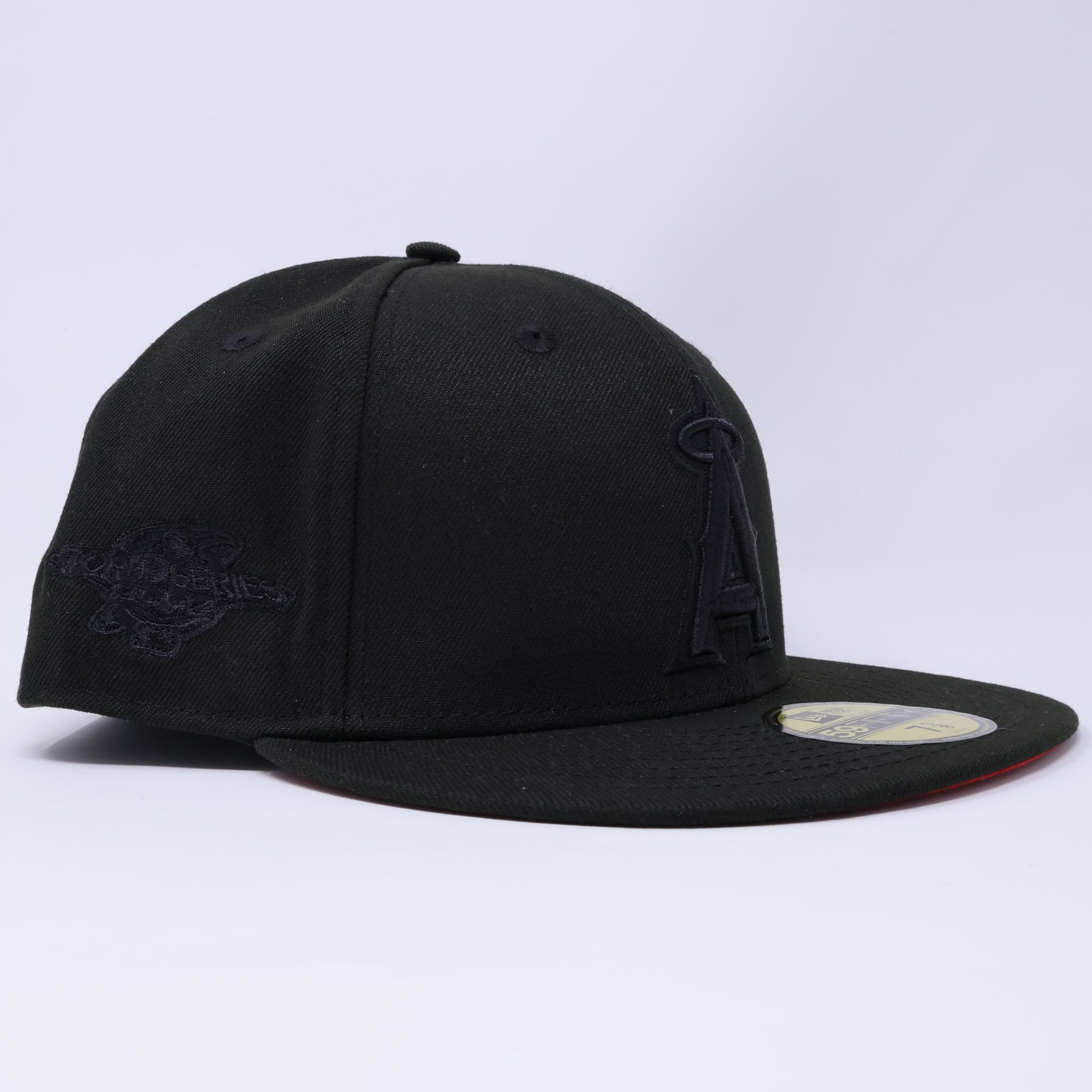 NWT Black Los Angeles Angels 2002 World Series 59fifty New Era Fitted Hat Cap