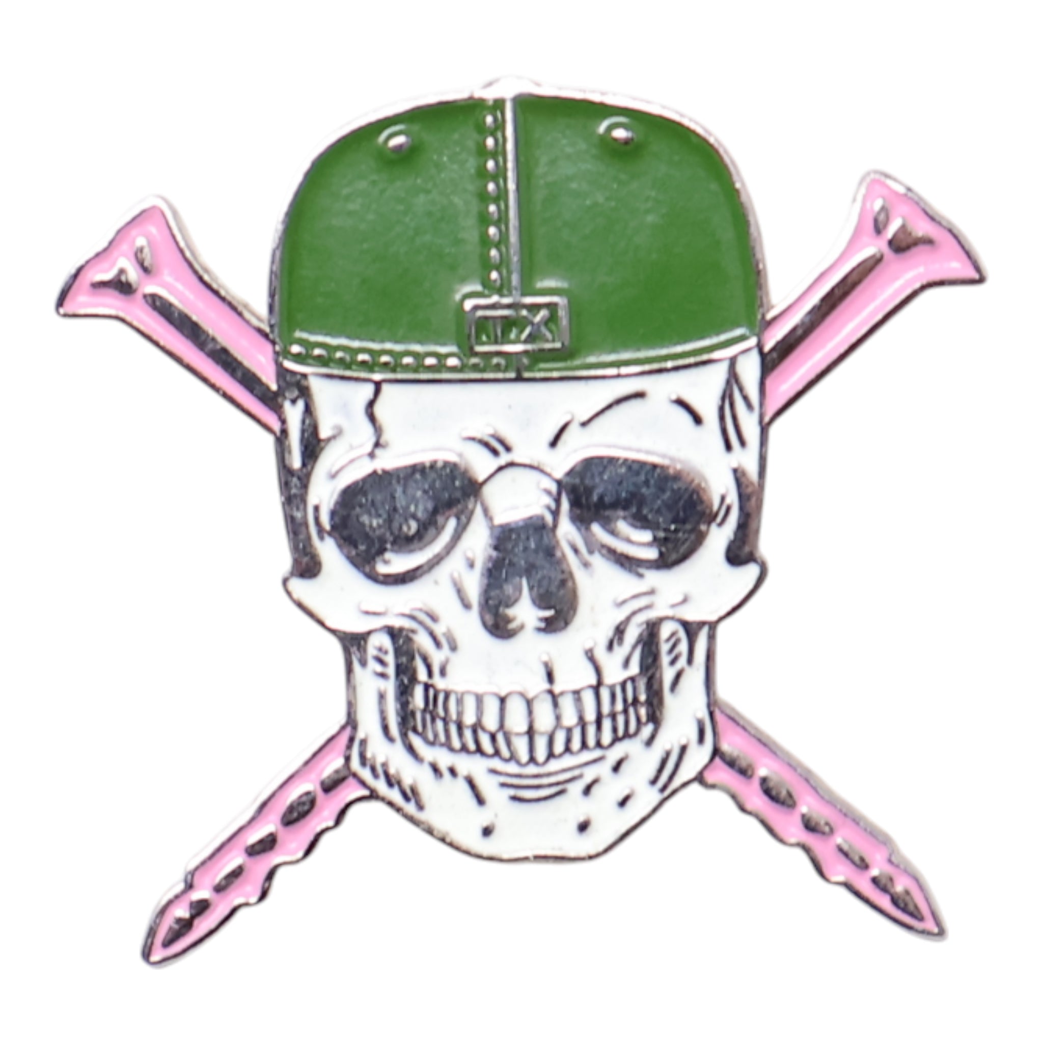 TxFitteds Green Cap Pink Enamel Graphic Pin