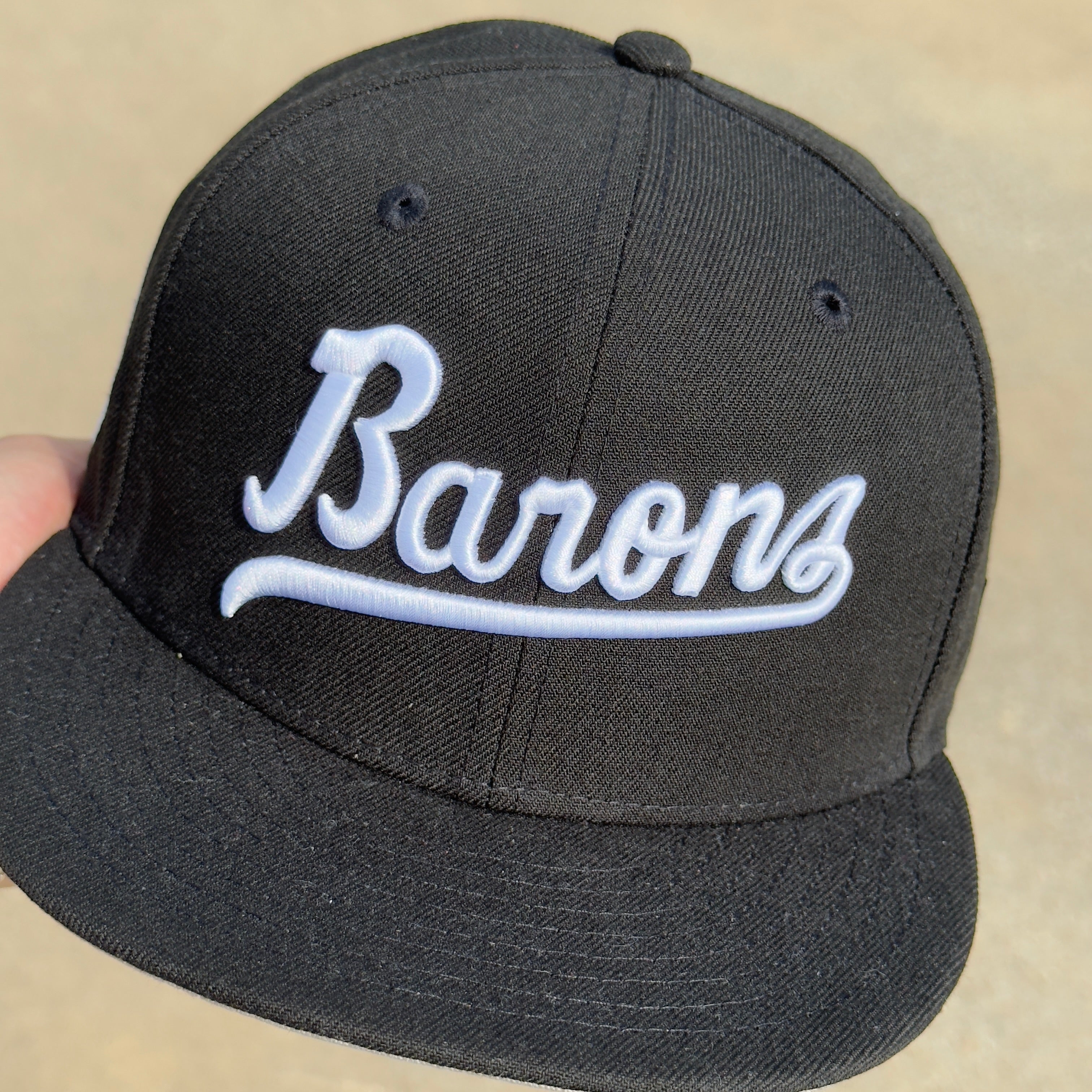 1/8 USED Black Birmingham Barons Chicago White Sox 59fifty New Era Fitted Hat Cap