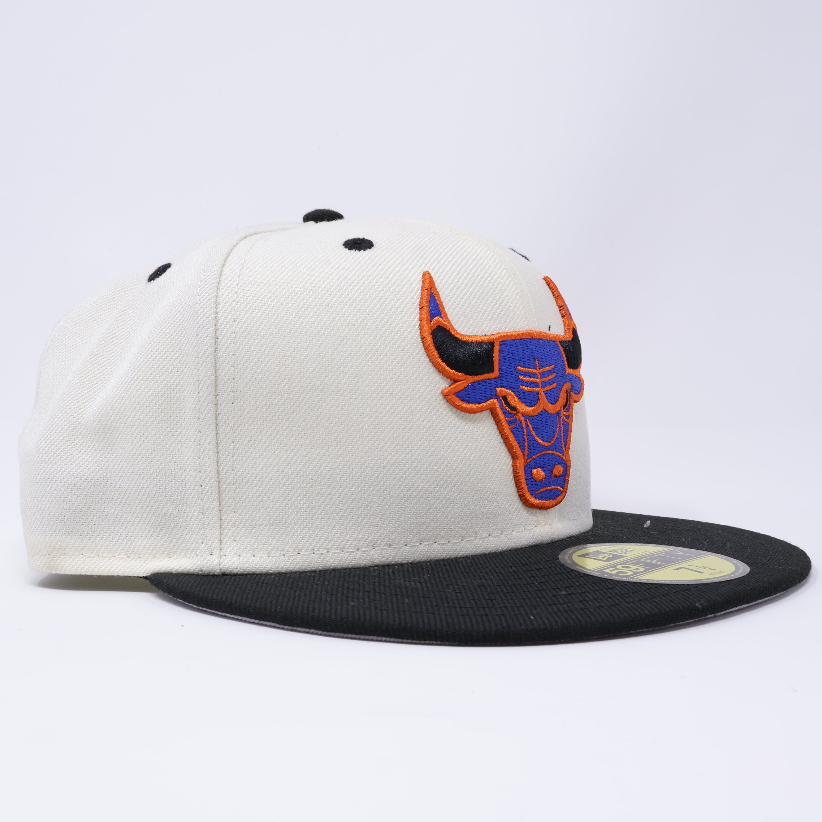 NEW Chrome Chicago Bulls Orange Blue NBA Simple 59FIFTY New Era Fitted Hat