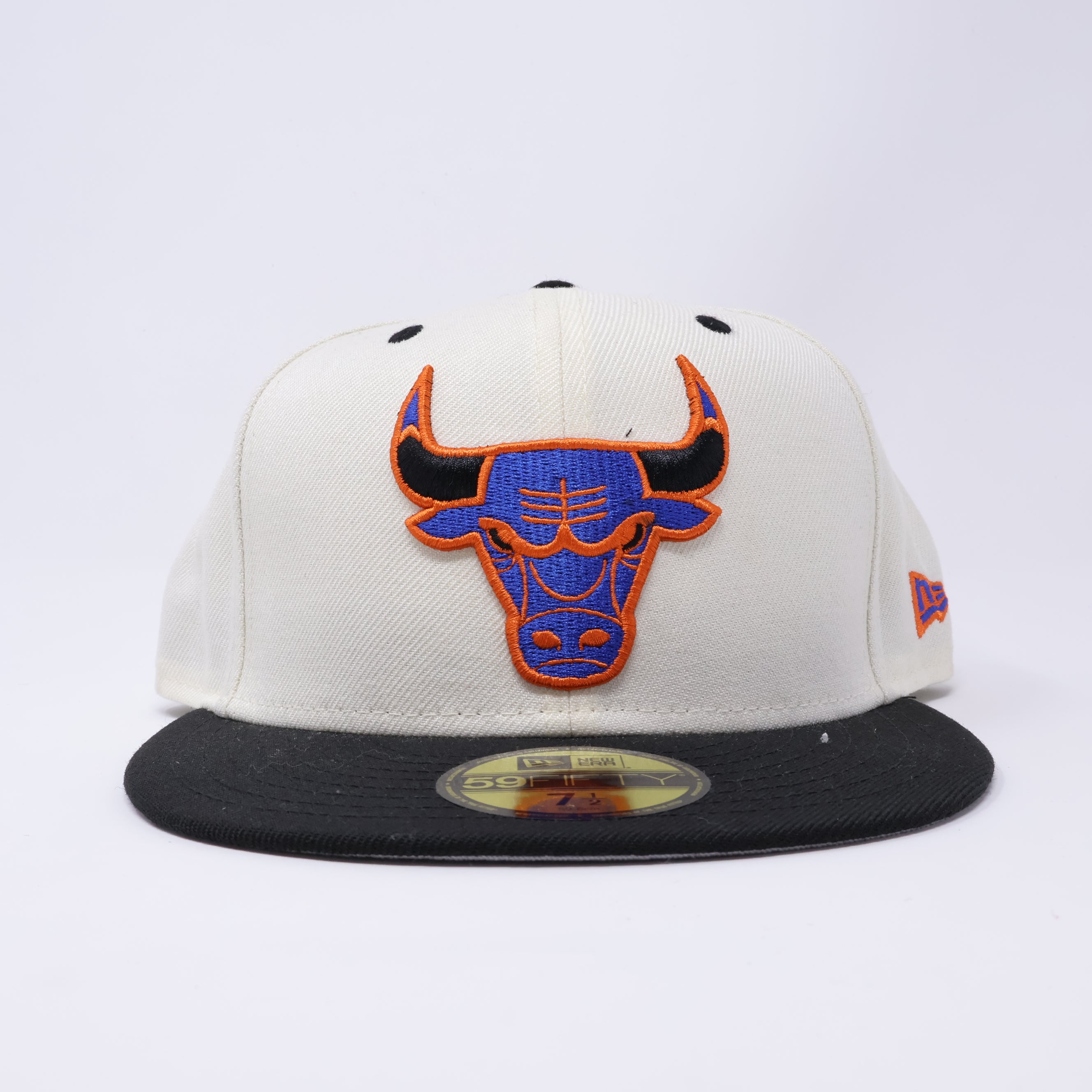 NEW Chrome Chicago Bulls Orange Blue NBA Simple 59FIFTY New Era Fitted Hat