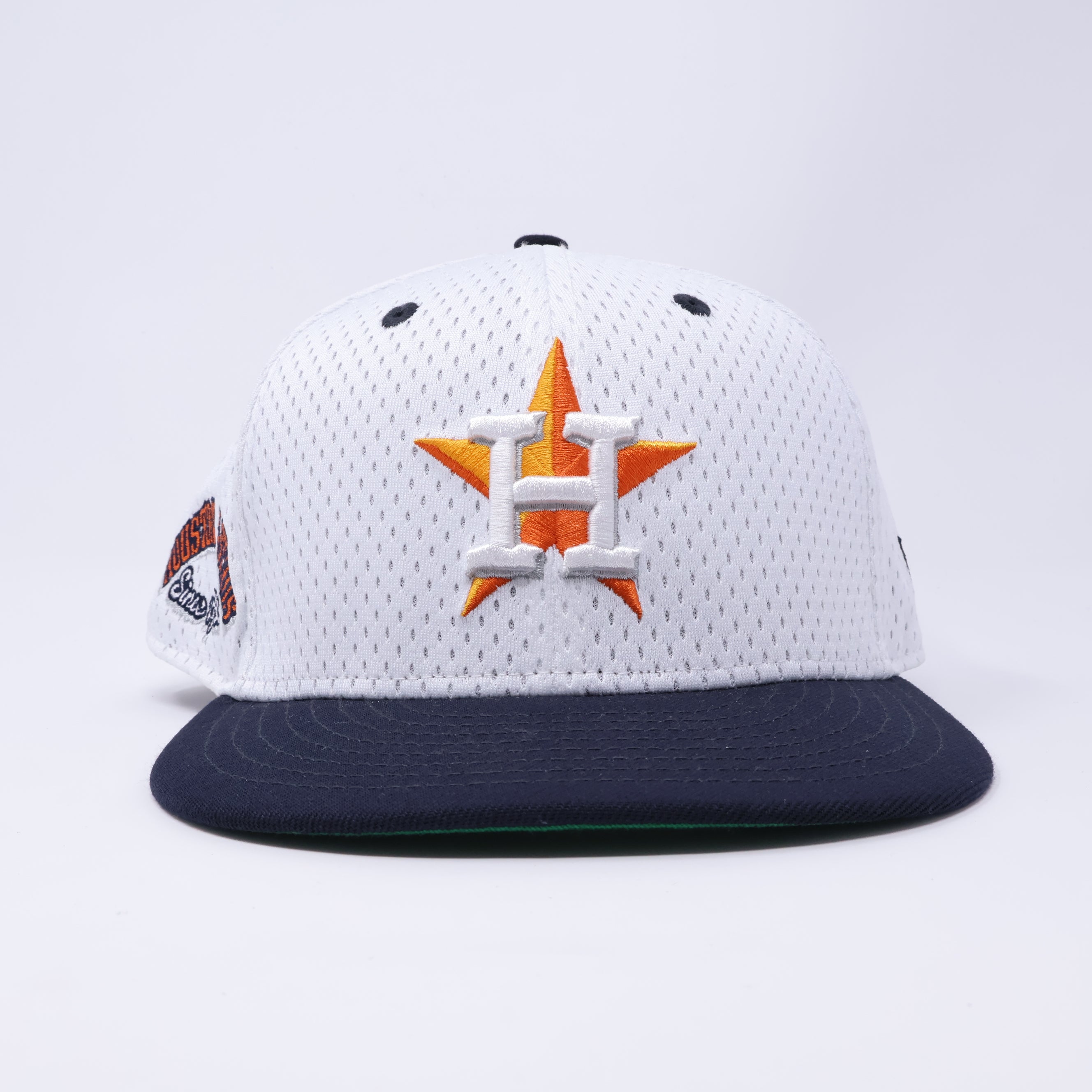 USED 5/8 White Mesh Houston Astros Since 1962 59fifty New Era Fitted Hat Cap