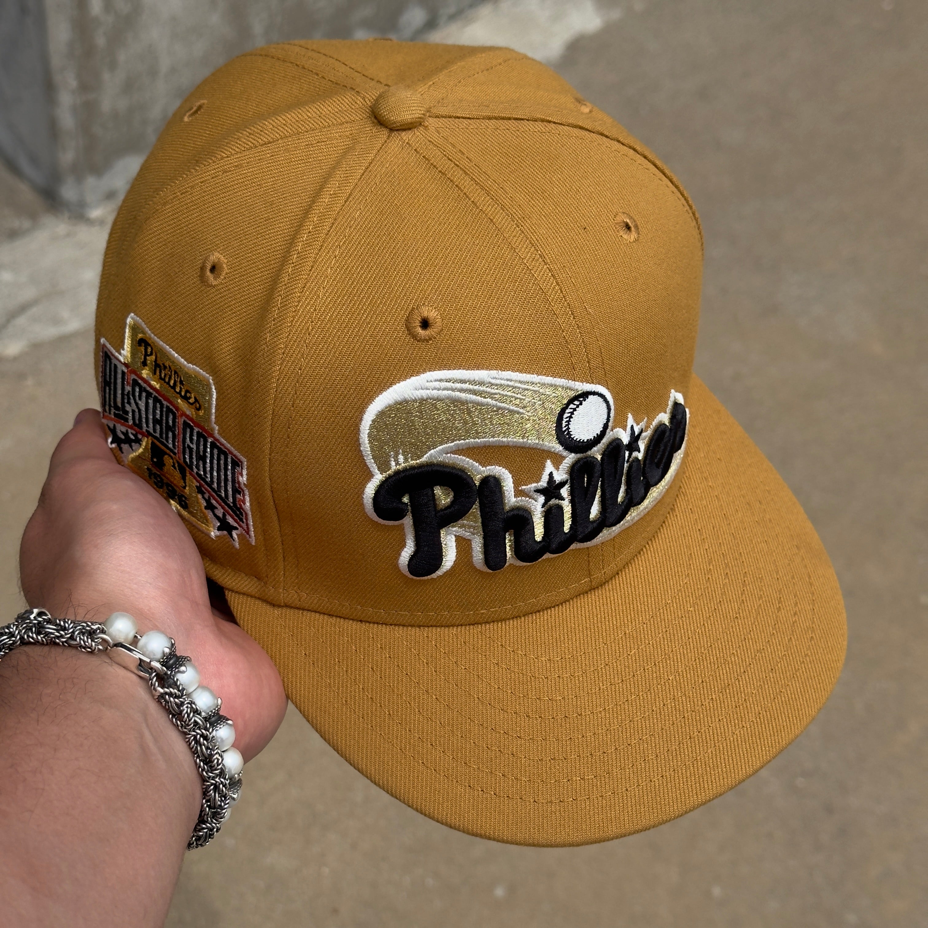 1/2 USED Brown Philadelphia Phillies All Star Game 59fifty New Era Fitted Hat Cap