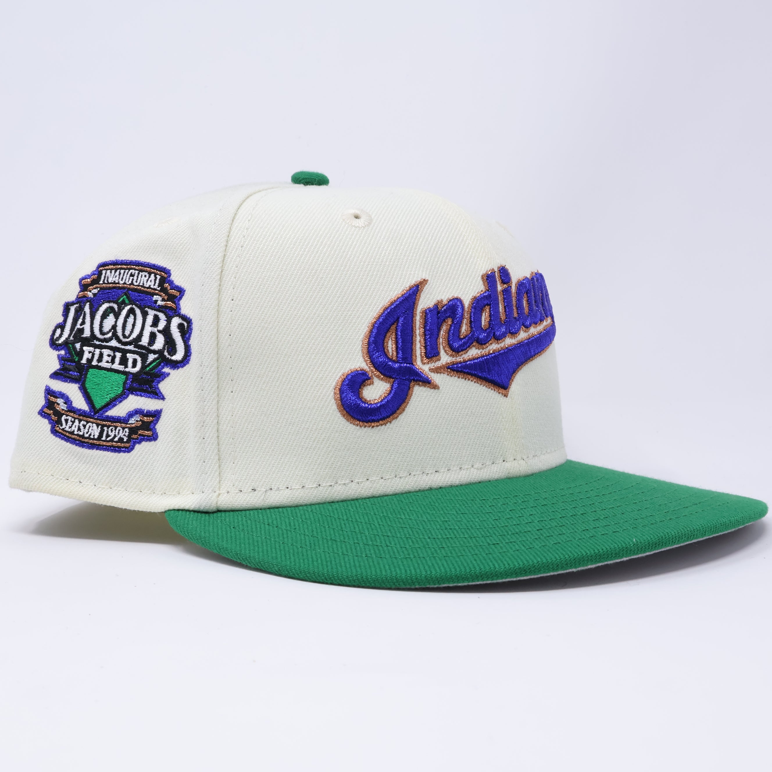 USED 5/8 Chrome Cleveland Indians Jacobs Field 59fifty New Era Fitted Hat Cap