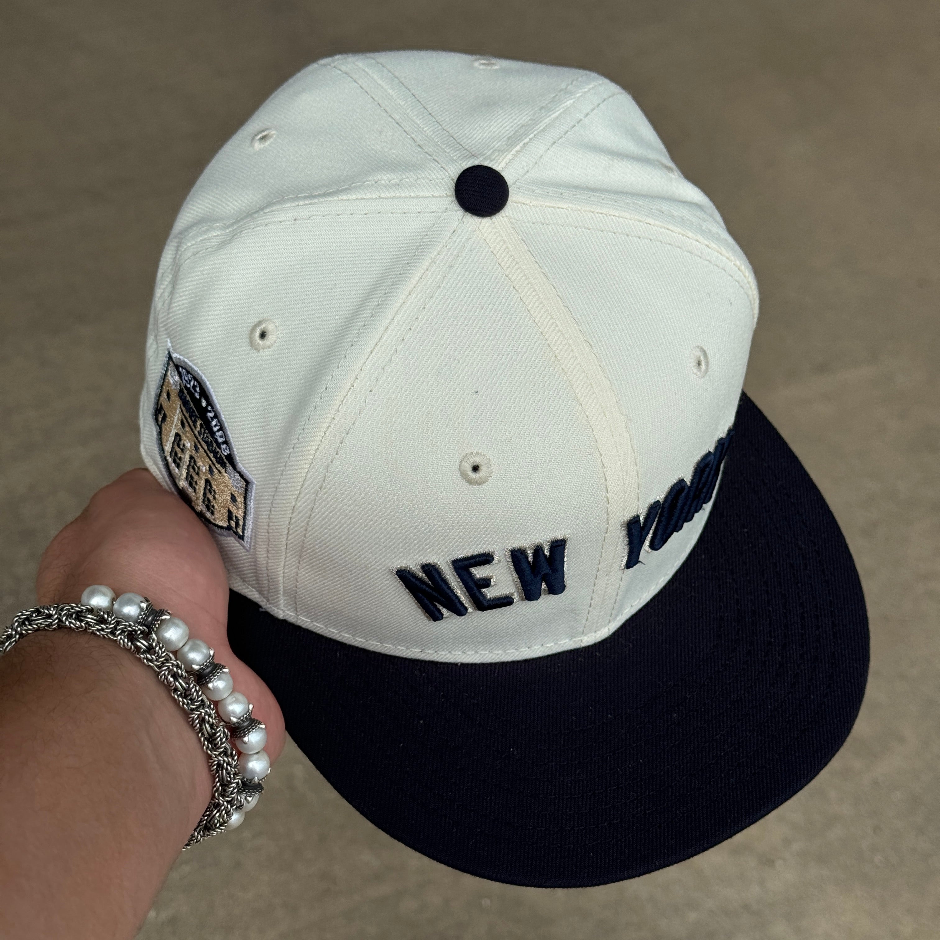 USED 1/8 Chrome New York Yankees 1923 Stadium 59fifty New Era Fitted Hat Cap