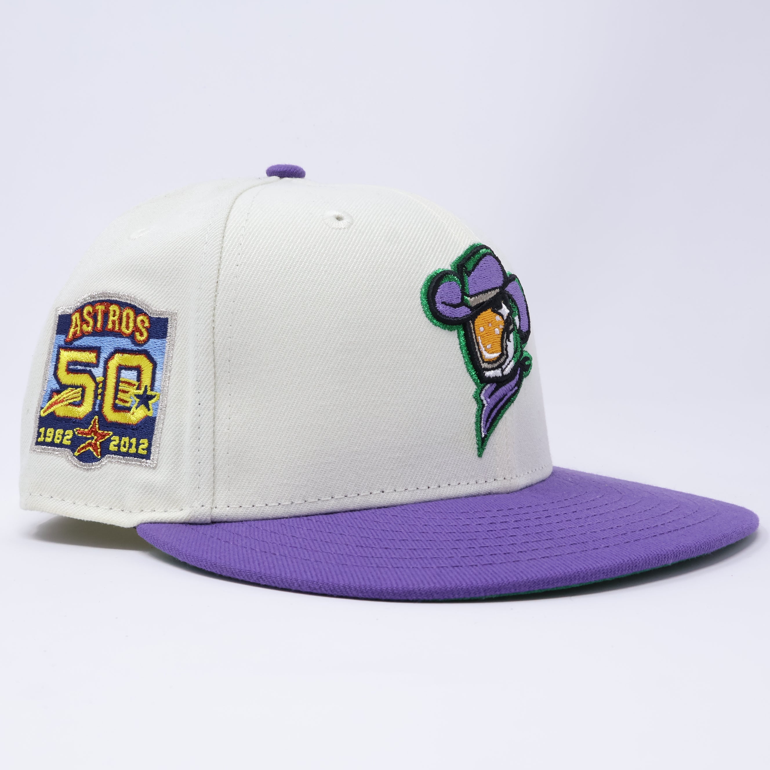 USED 1/8 Chrome Sugarland Space Cowboys Houston Astros 59fifty New Era Fitted Hat Cap