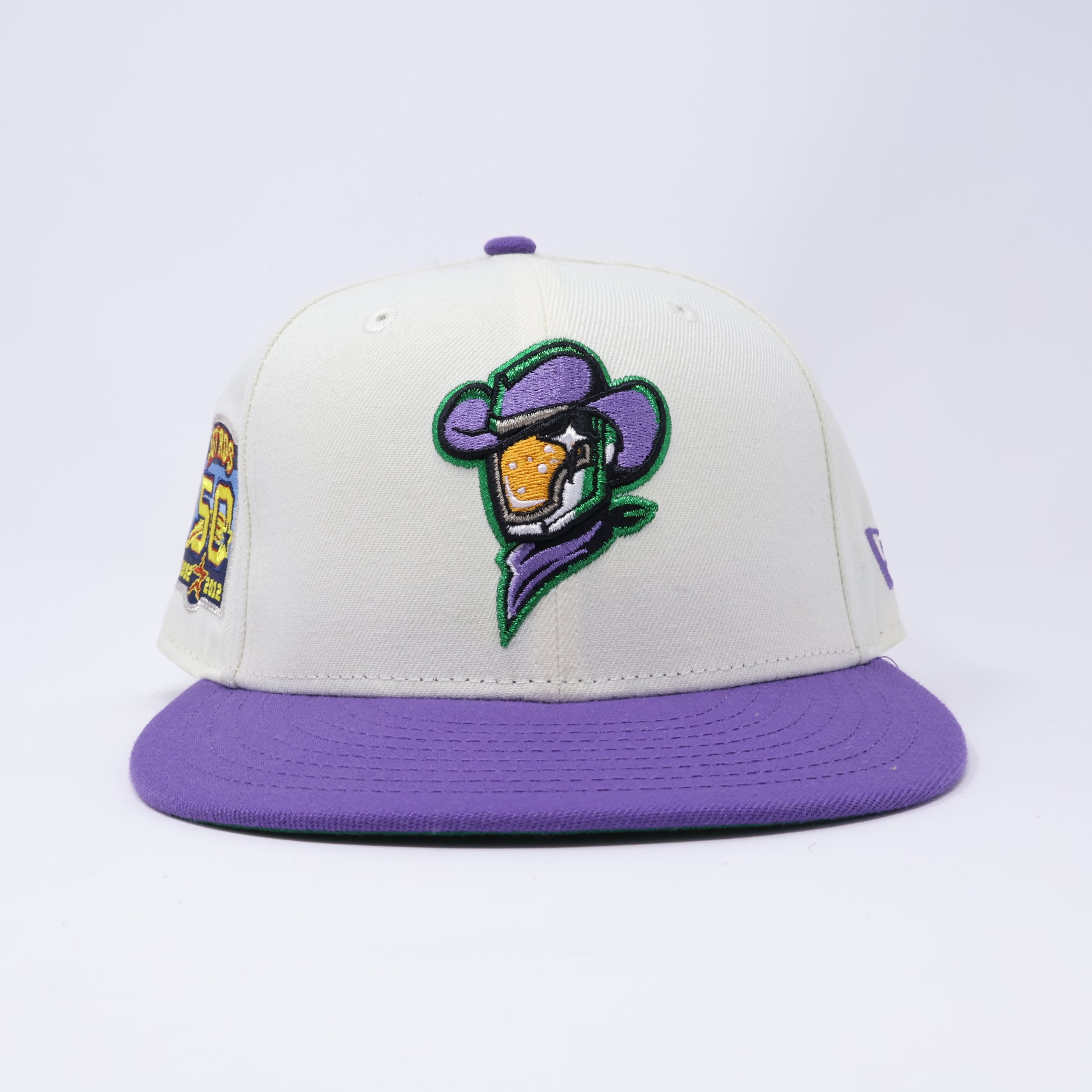 USED 1/8 Chrome Sugarland Space Cowboys Houston Astros 59fifty New Era Fitted Hat Cap