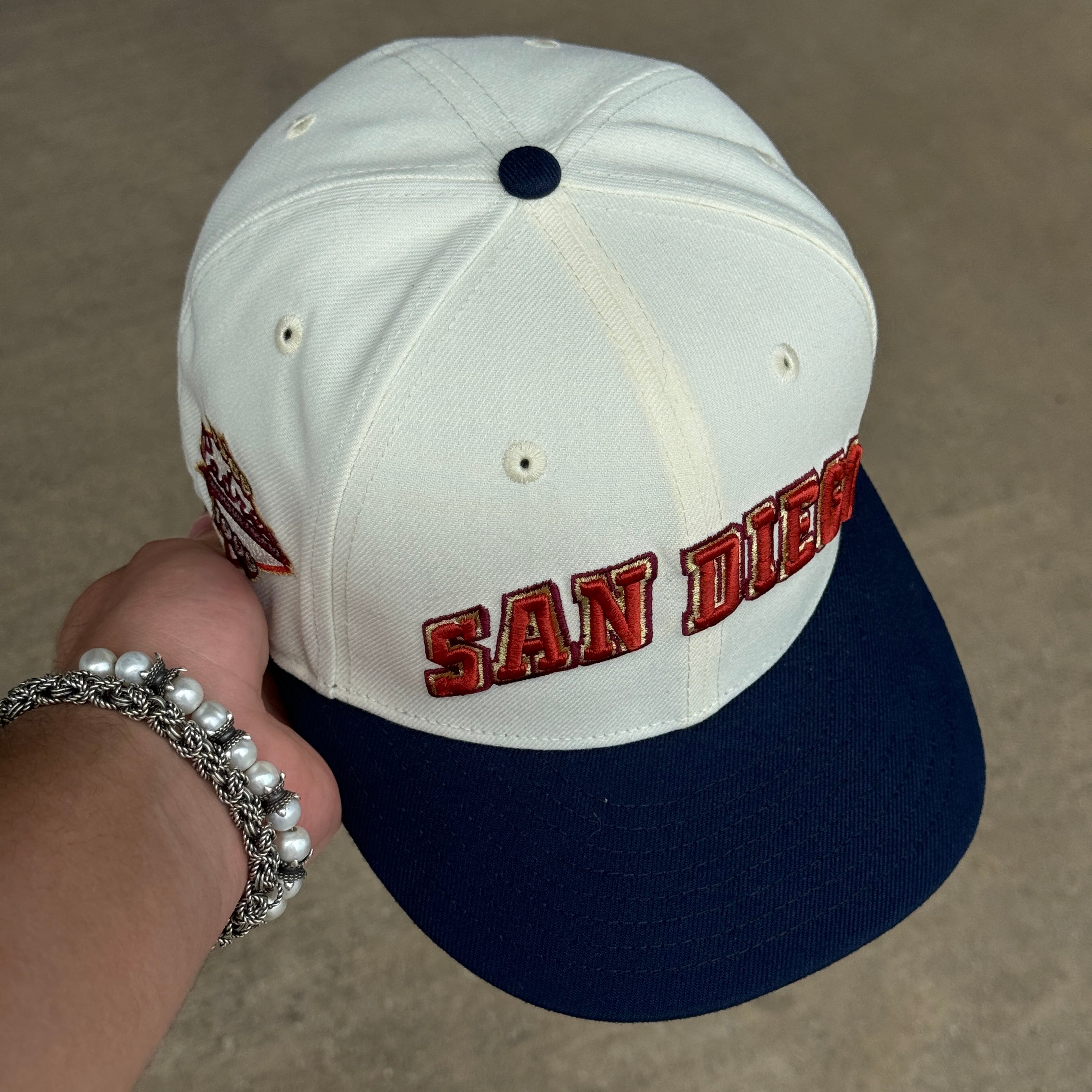 USED 1/8 Chrome San Diego Padres 1969 1999 59fifty New Era Fitted Hat Cap