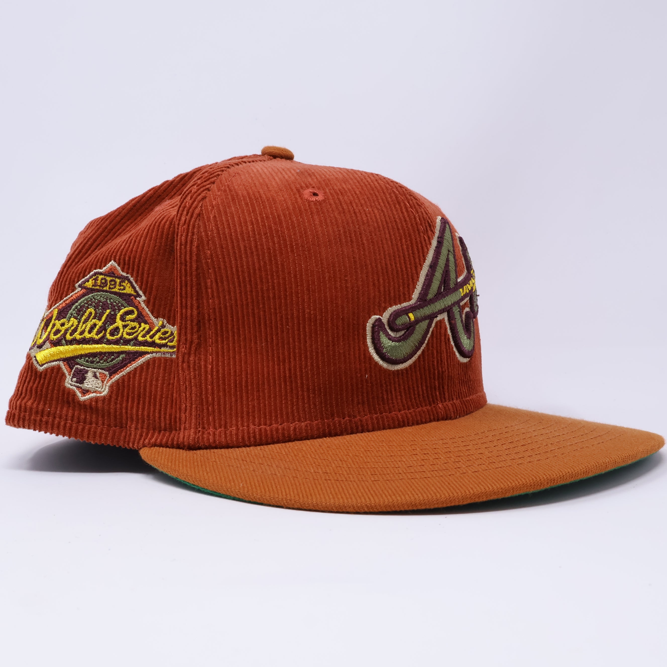 USED 5/8 Orange Atlanta Braves 1995 World Series 59fifty New Era Fitted Hat Cap
