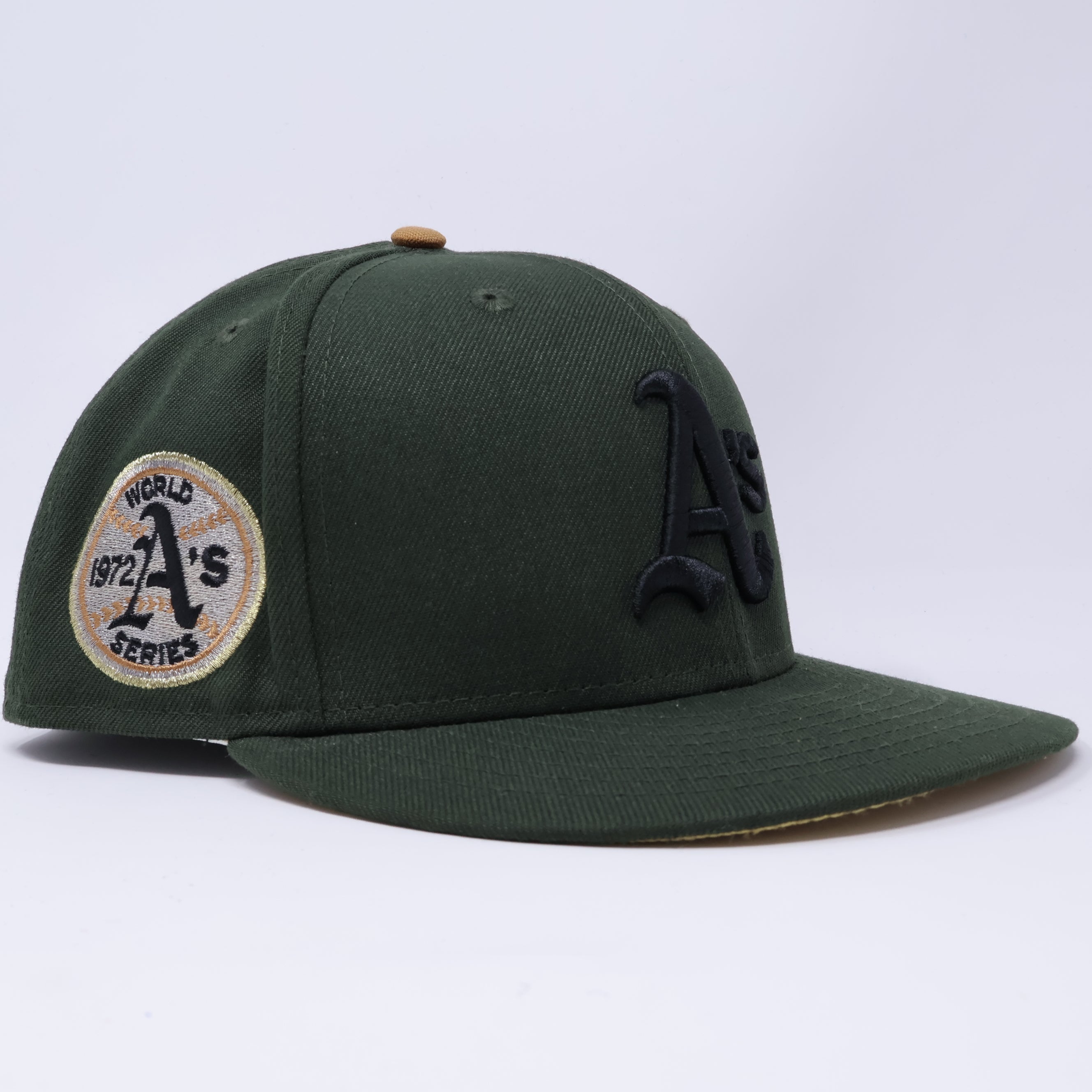 USED 5/8 Green Okland Athletics 1972 World Series 59fifty New Era Fitted Hat Cap